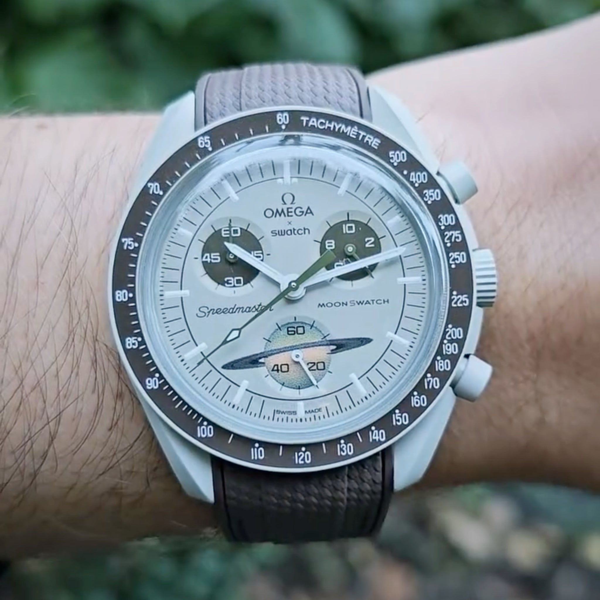 Rubber Strap - For Mission to Saturn | Omega X Swatch | MoonSwatch - Brown w/Brown - Helvetus