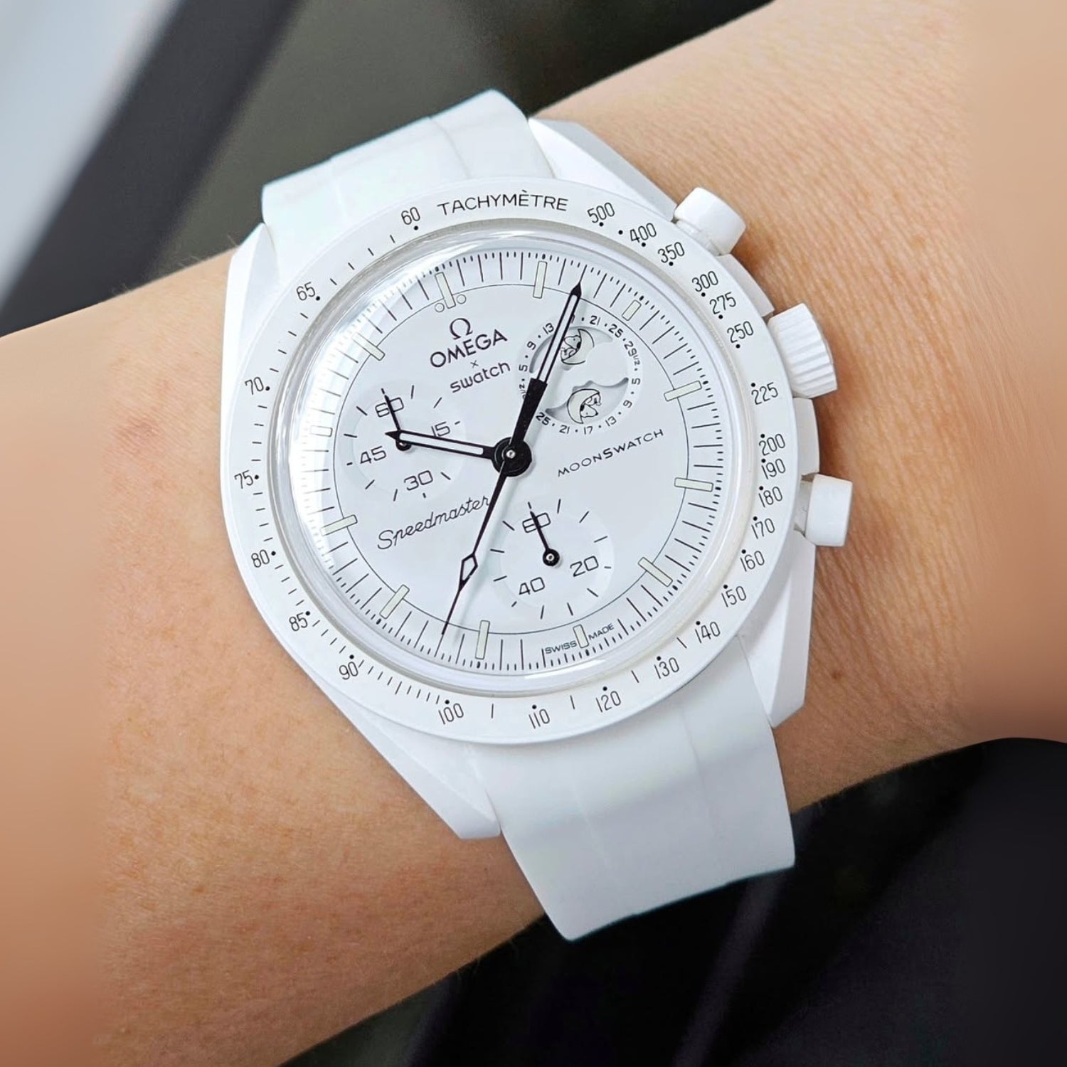 Rubber Strap - For Mission to the Moonphase - Snoopy | Omega X Swatch | MoonSwatch - White - Helvetus