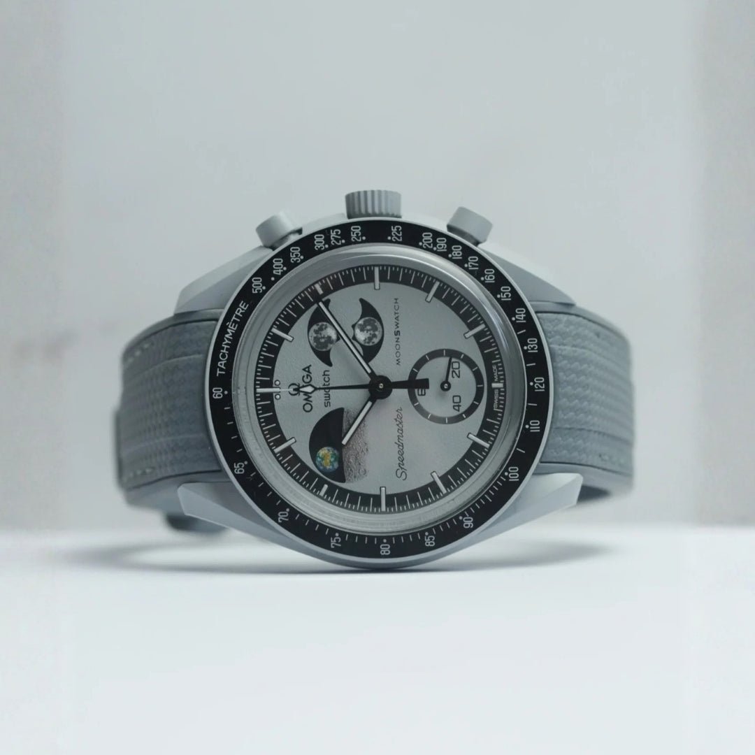 Rubber Strap - For MoonSwatch Mission To EarthPhase - Grey w/Grey - Helvetus