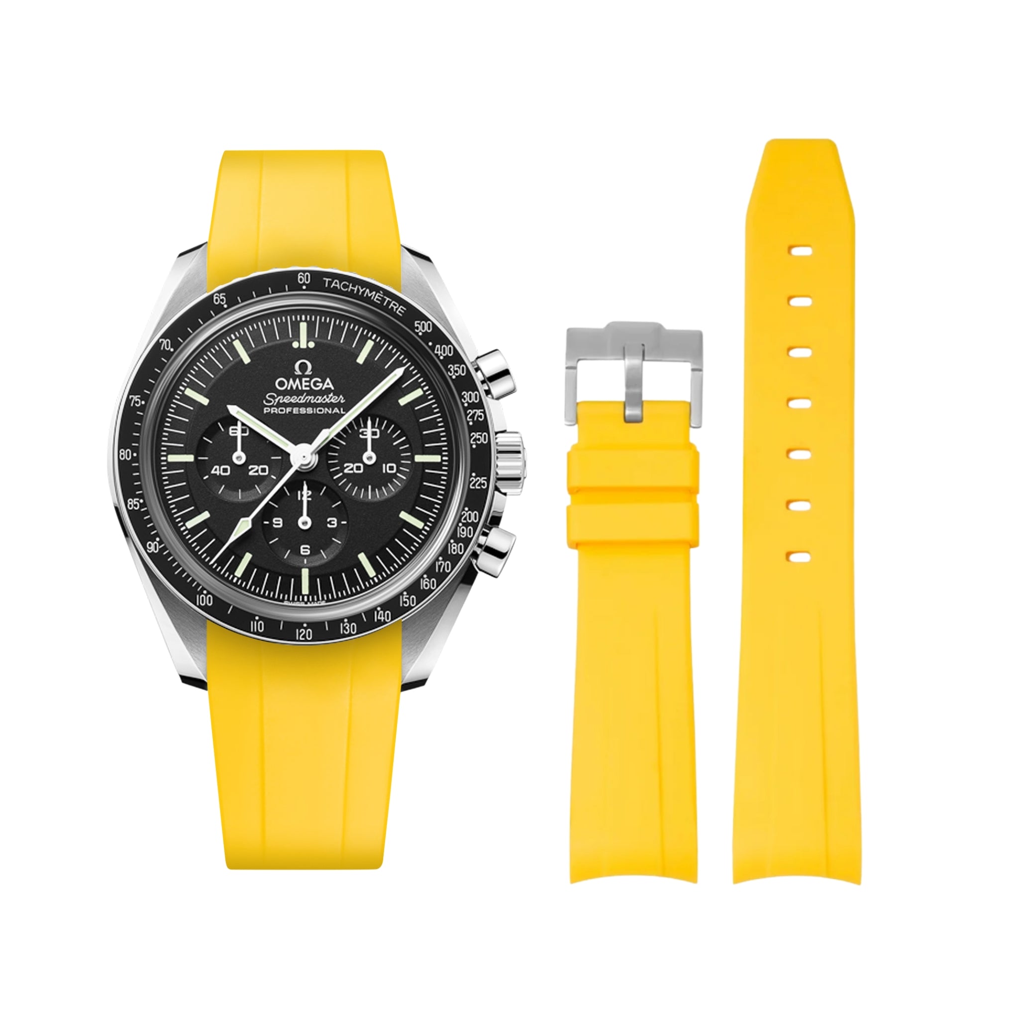 Rubber Strap - For Omega Speedmaster - Yellow - Helvetus