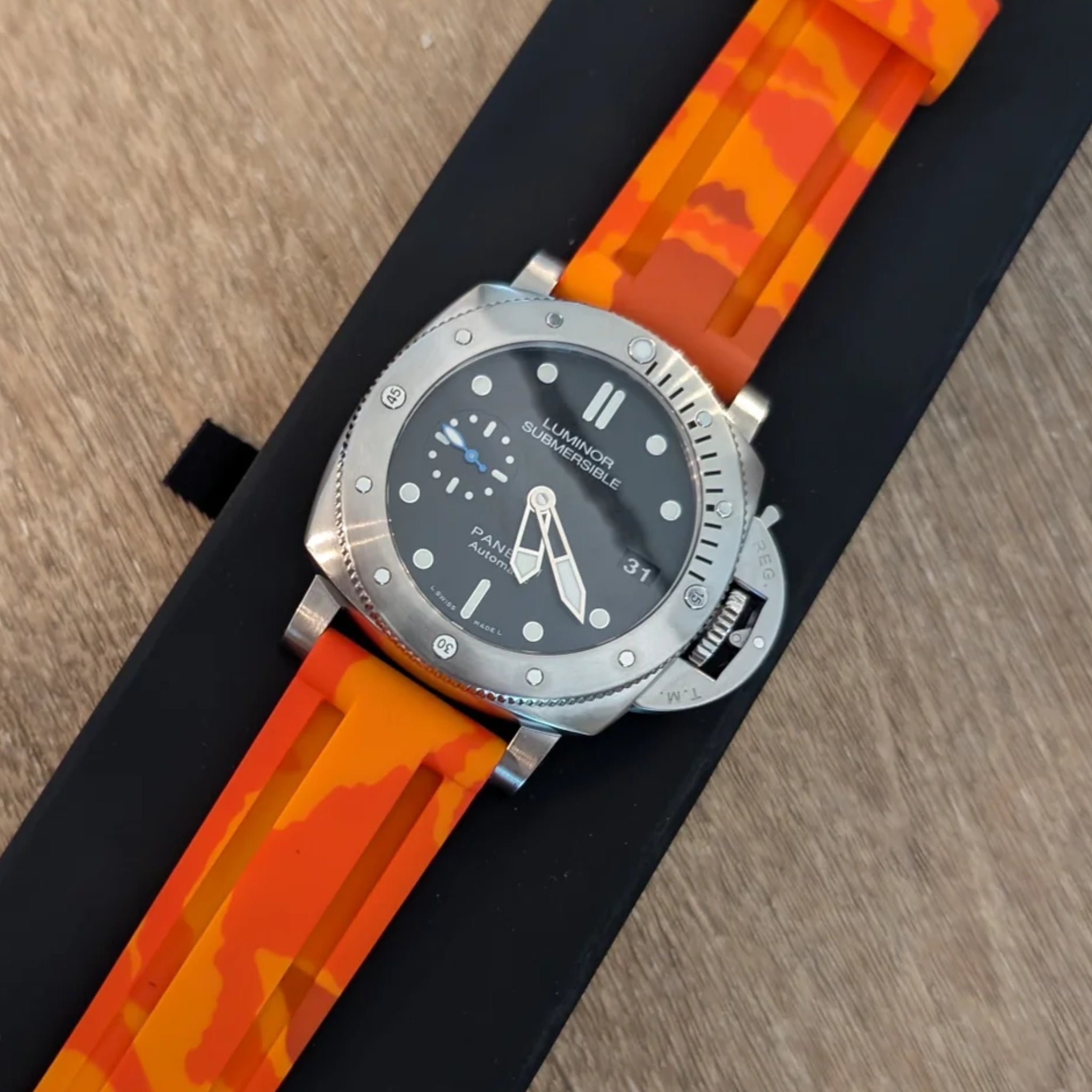 Rubber Strap - For Panerai - Fire Orange Camo - Helvetus