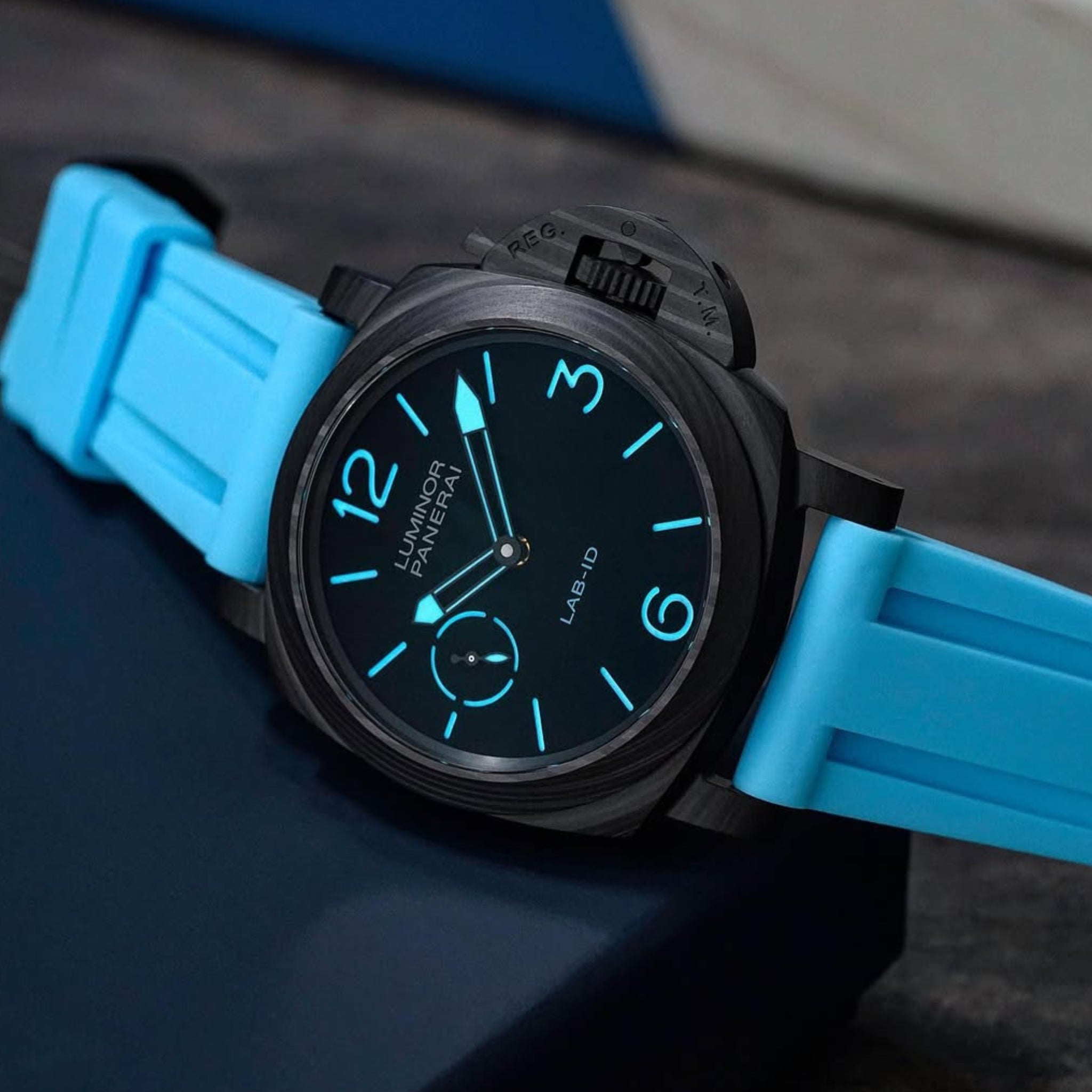 Rubber Strap - For Panerai - Light Blue - Helvetus