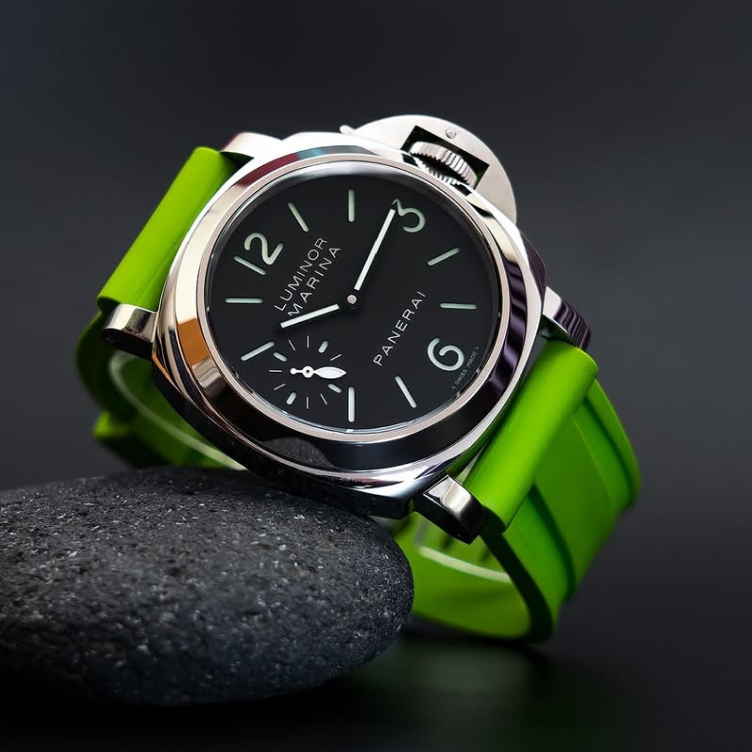 Rubber Strap - For Panerai - Lime Green - Helvetus