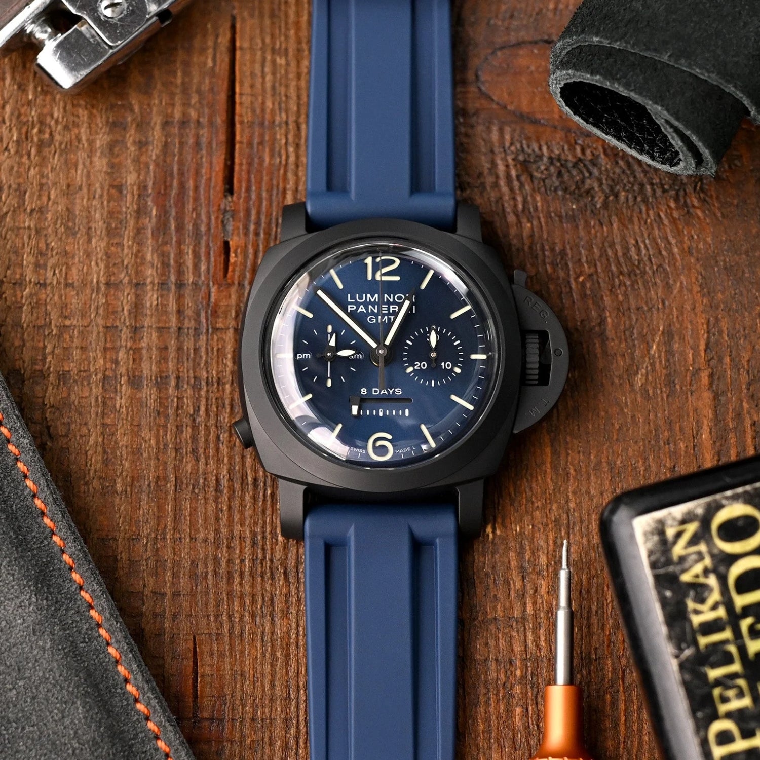 Rubber Strap - For Panerai - Navy Blue - Helvetus