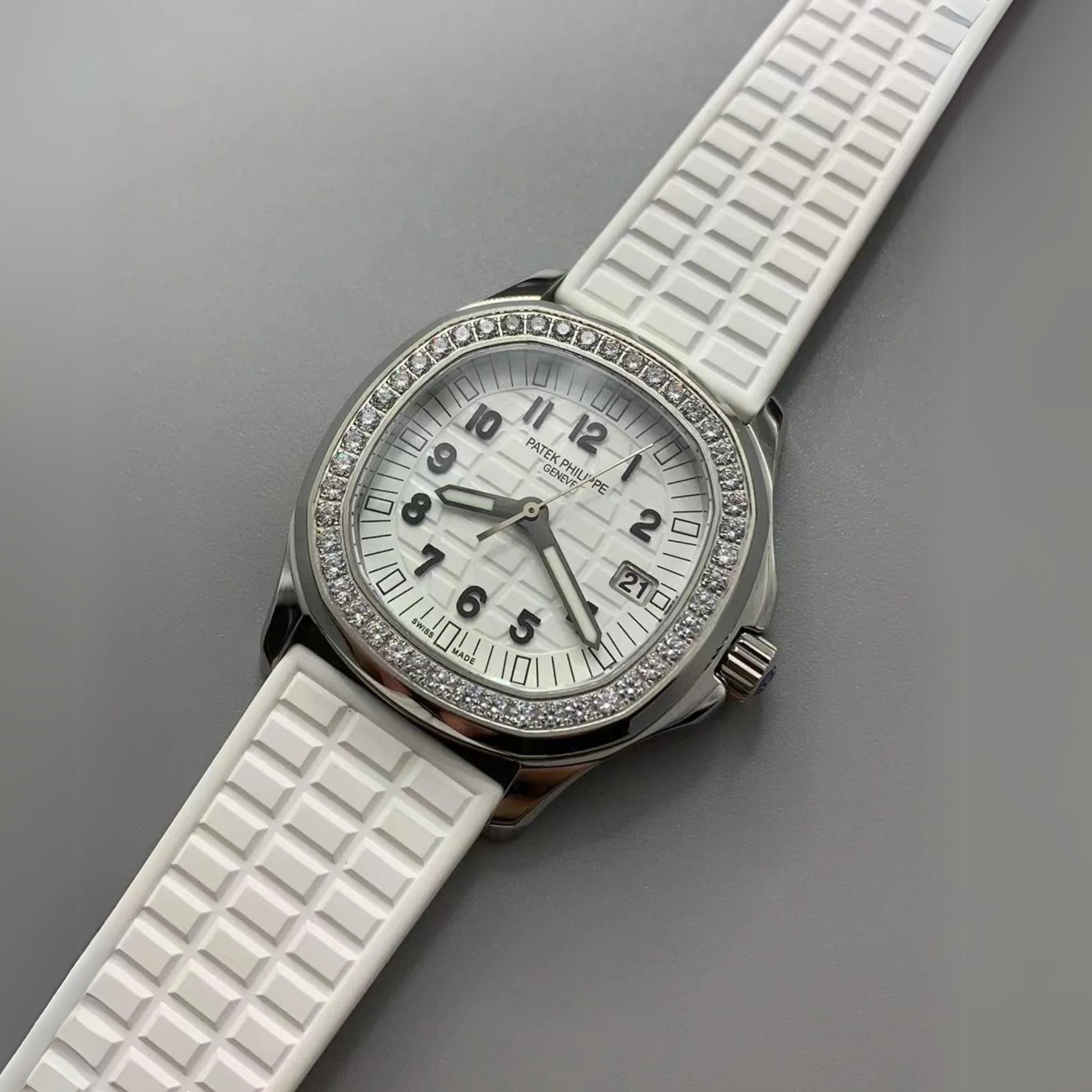 Rubber Strap - For Patek Philippe Aquanaut 5067A - 001, 5065, 5066, 5064 - White - Helvetus