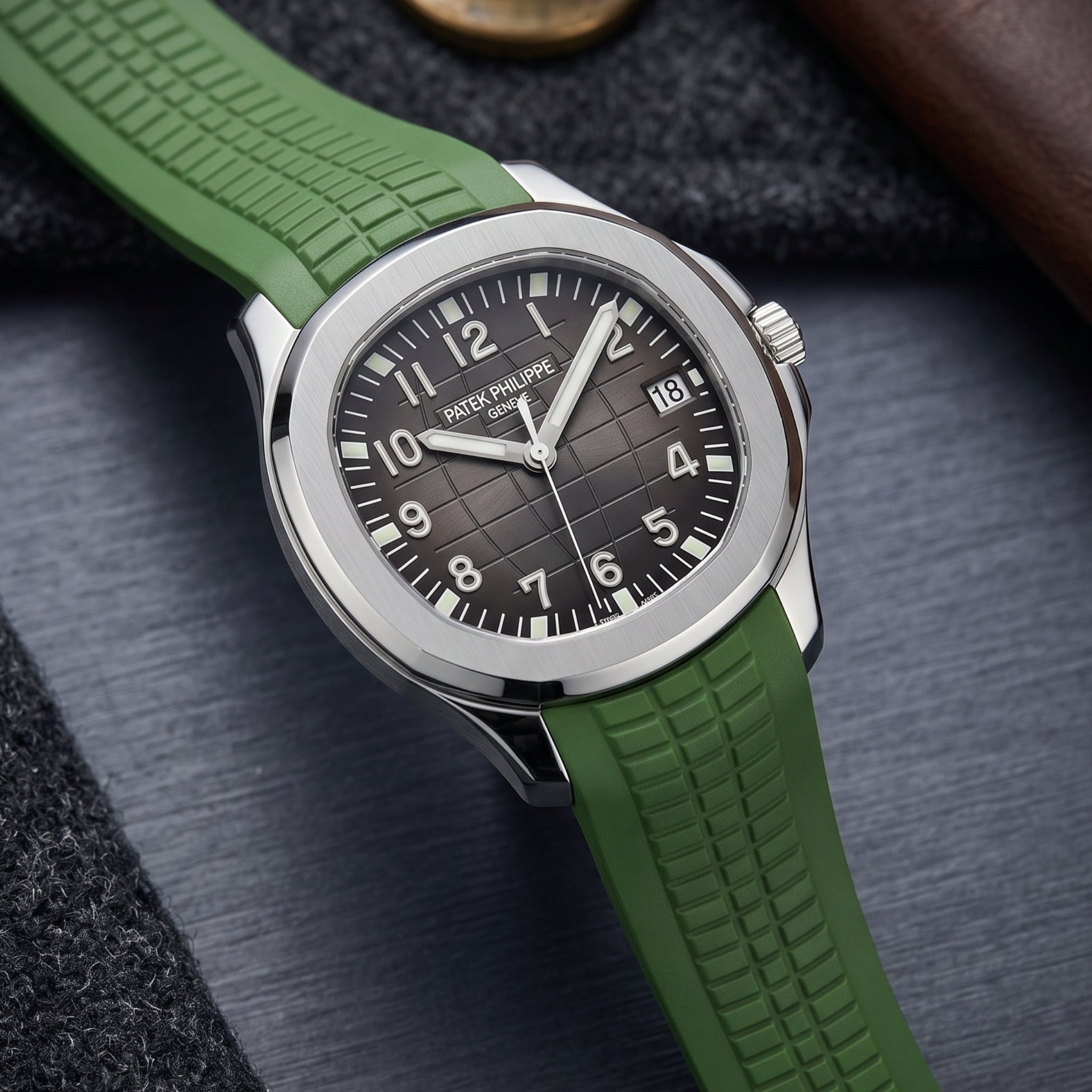 Rubber Strap - For Patek Philippe Aquanaut - Green - Helvetus