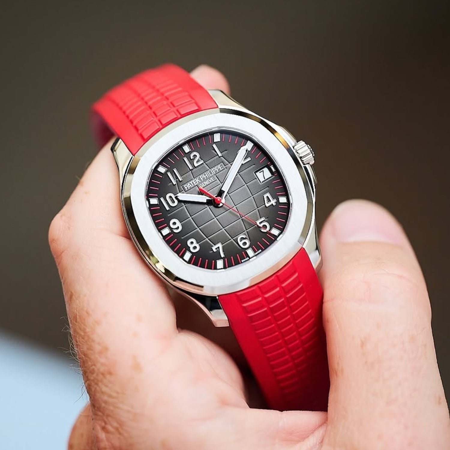 Rubber Strap - For Patek Philippe Aquanaut - Red - Helvetus
