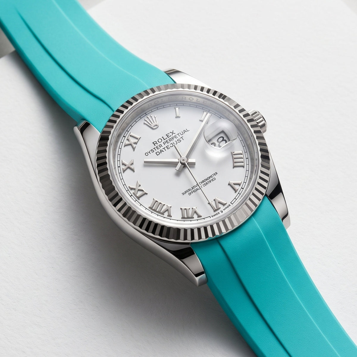 Rubber Strap - For Rolex Datejust 36 - Turquoise - Helvetus