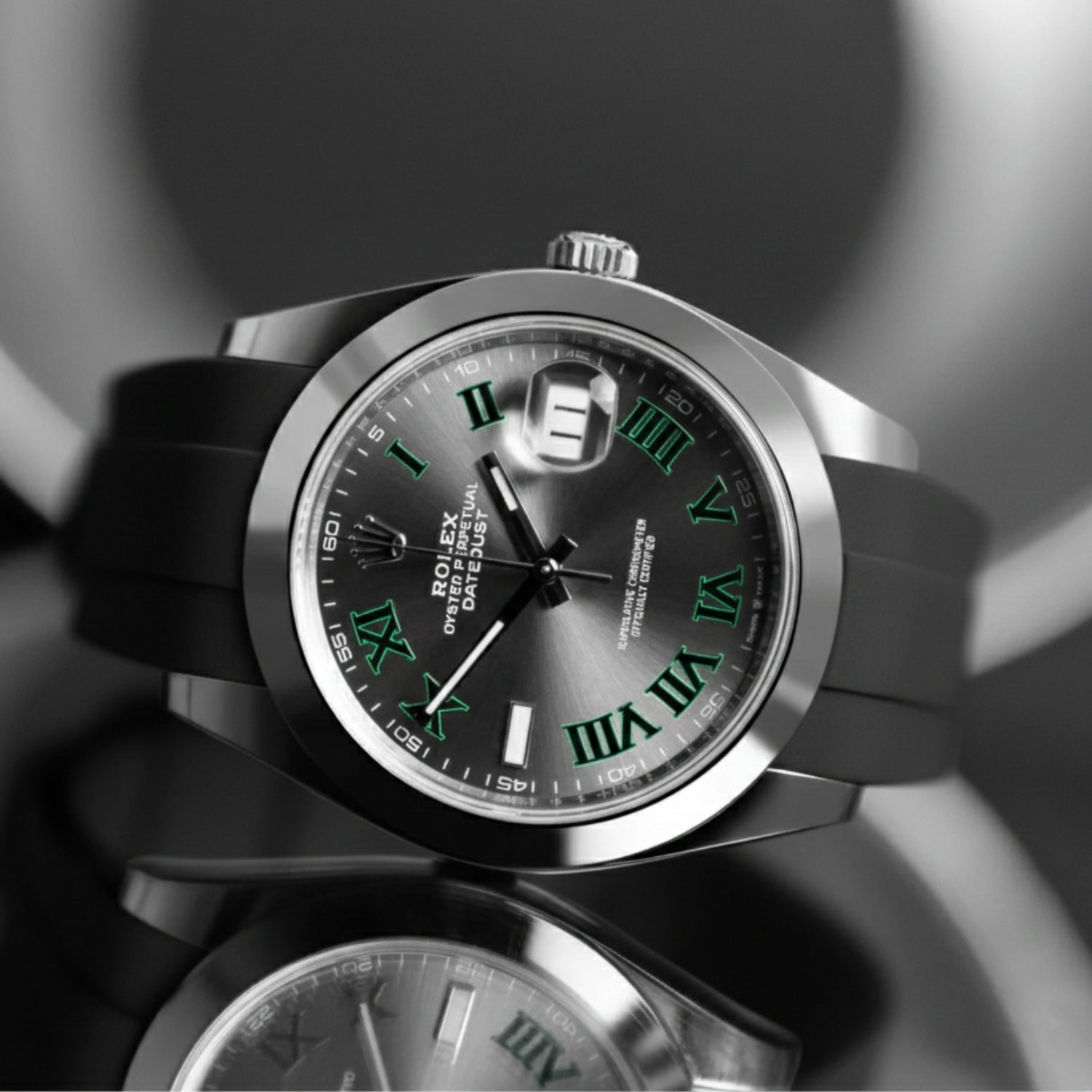 Rubber Strap - For Rolex Datejust 41mm - Black - Helvetus