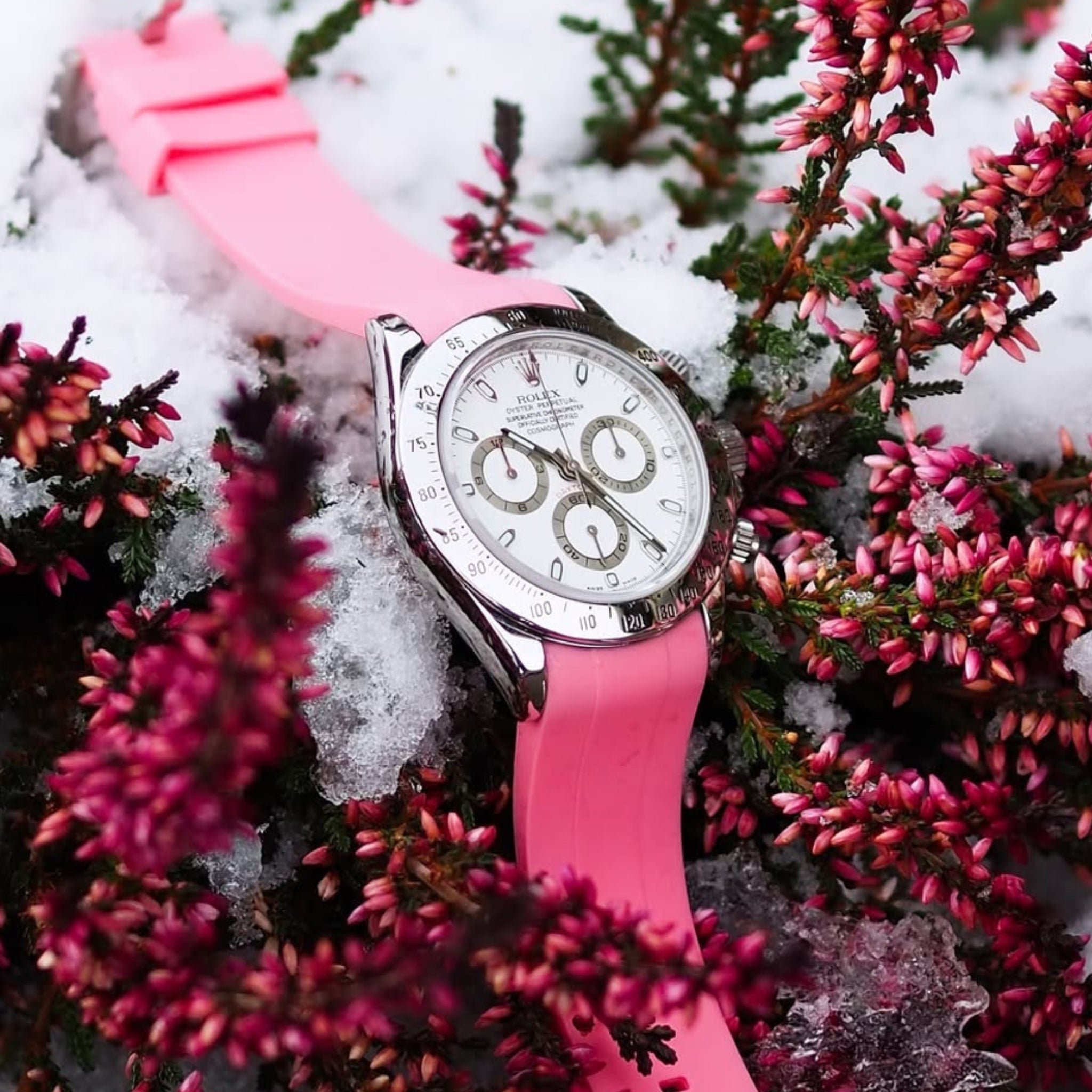 Rubber Strap - For Rolex Daytona - Pink - Helvetus