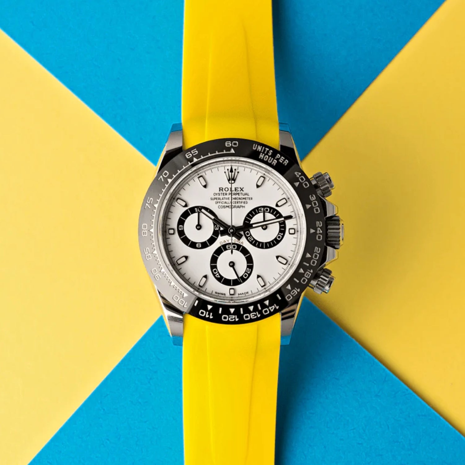 Rubber Strap - For Rolex Daytona - Yellow - Helvetus