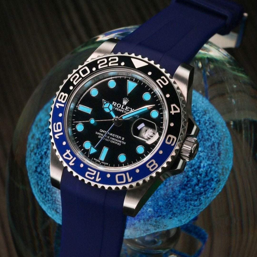 Rubber Strap - For Rolex GMT - Master II - Navy Blue - Helvetus