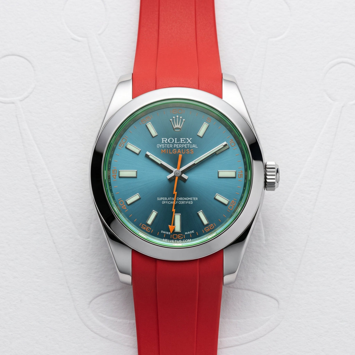 Rubber Strap - For Rolex Milgauss - Red - Helvetus