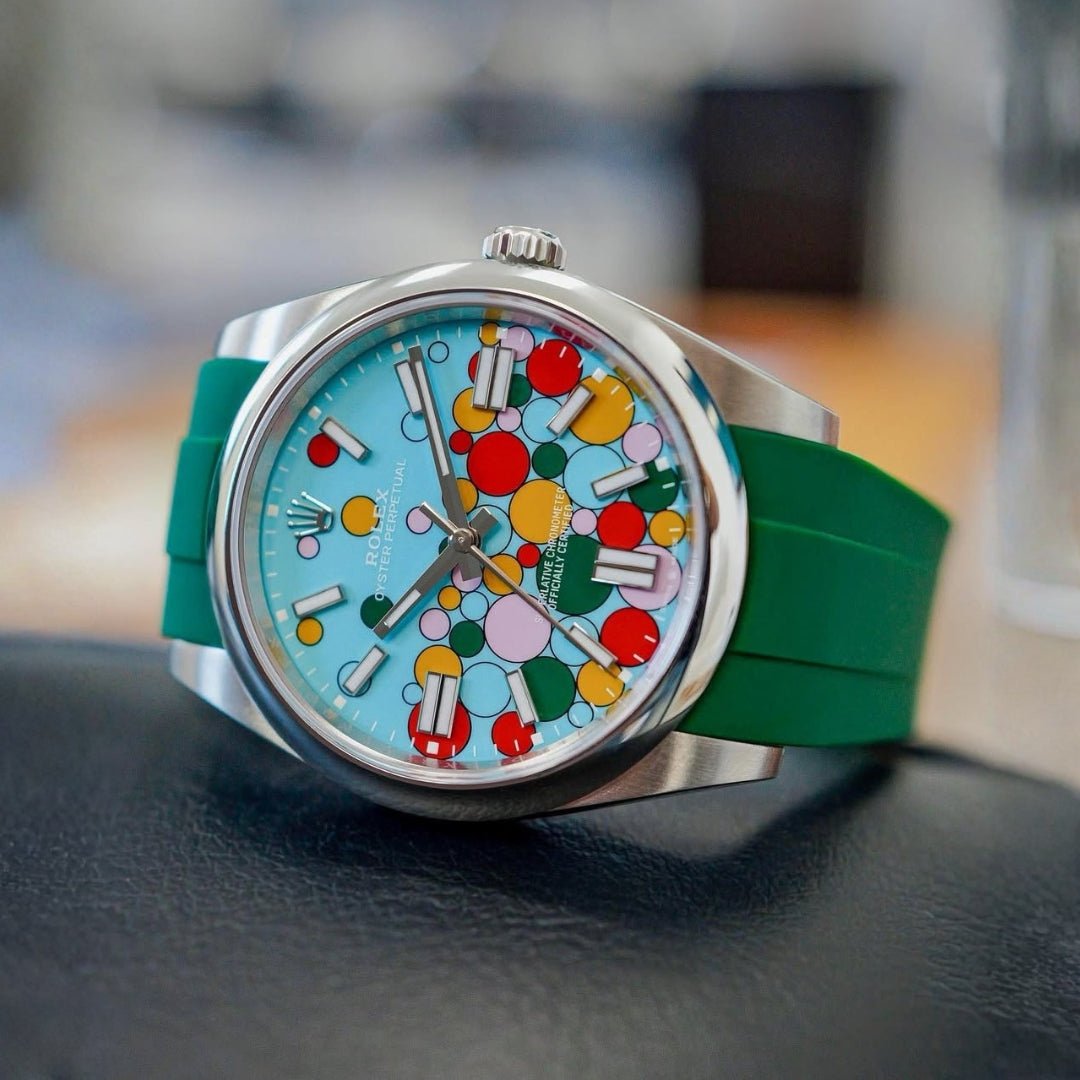 Rubber Strap - For Rolex Oyster Perpetual 39mm - Green - Helvetus