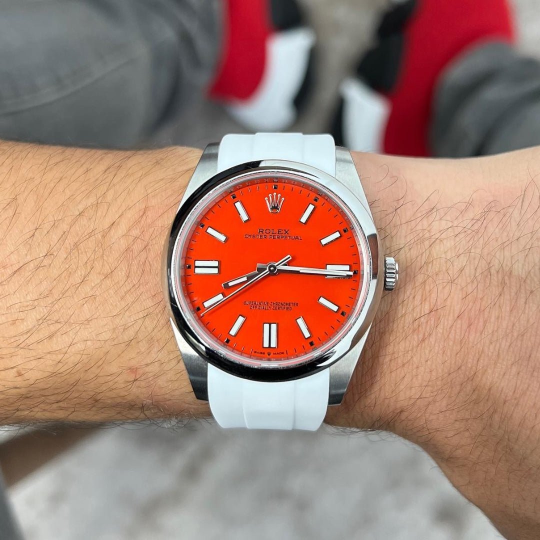 Rubber Strap - For Rolex Oyster Perpetual 39mm - White - Helvetus