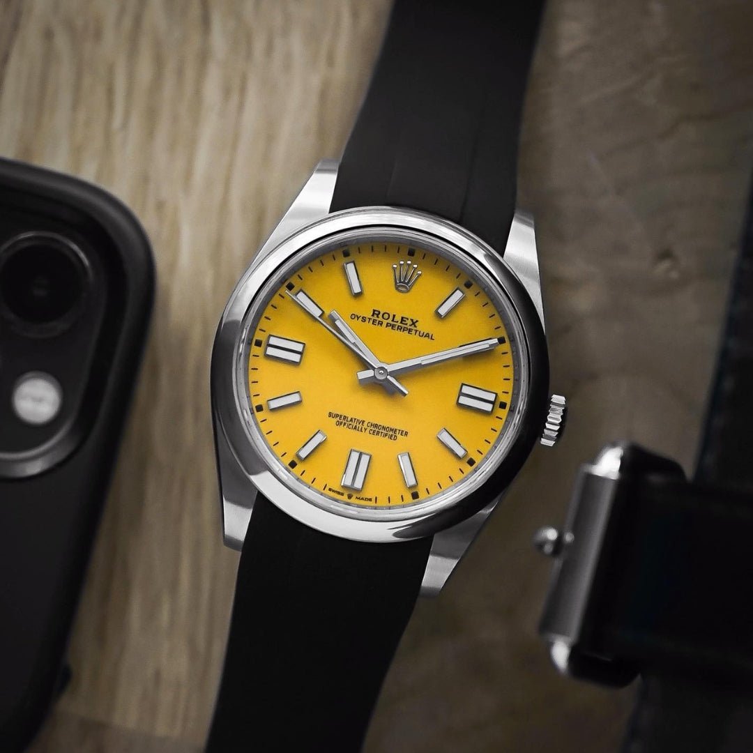 Rubber Strap - For Rolex Oyster Perpetual 41mm - Black - Helvetus