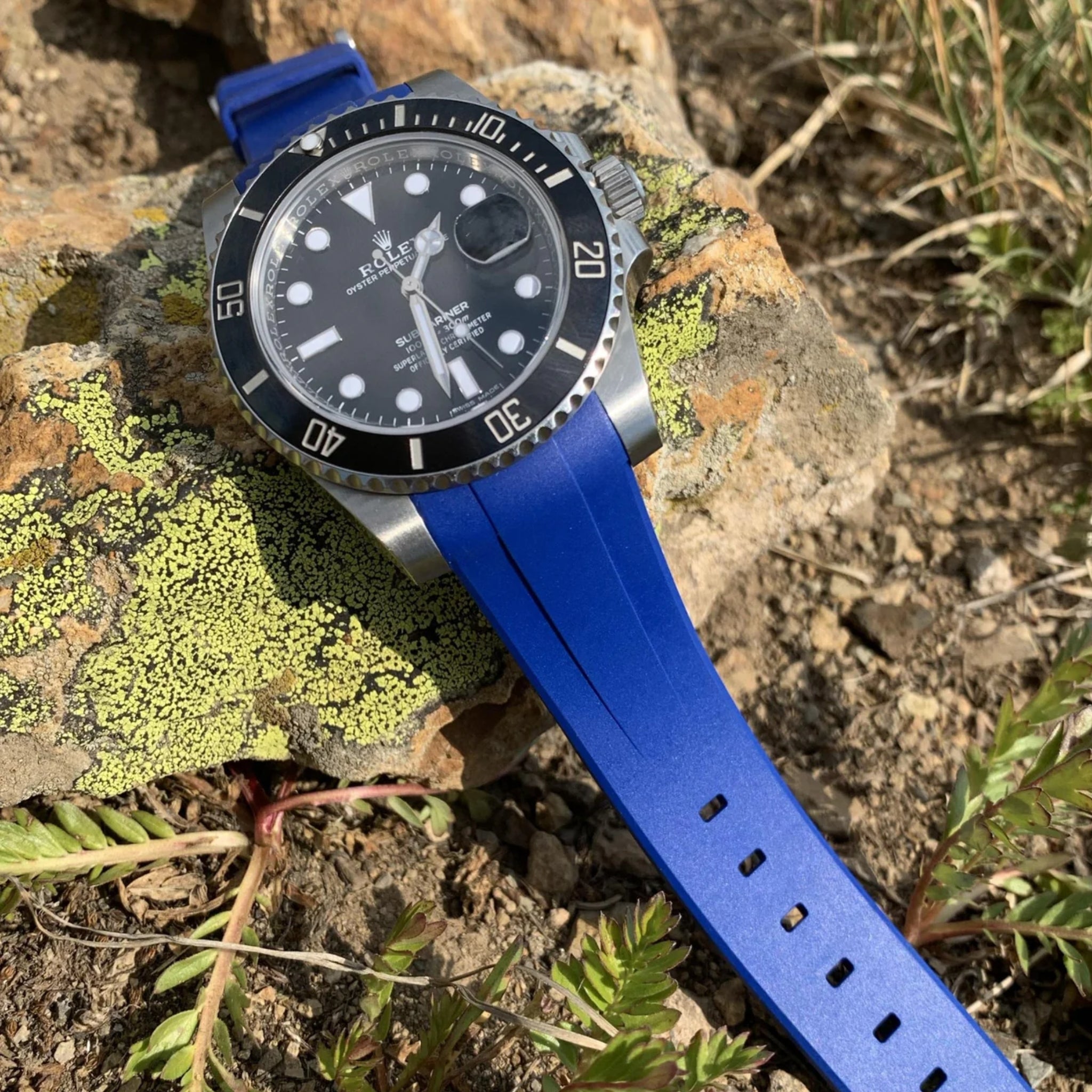 Rubber Strap - For Rolex Submariner - Blue - Helvetus