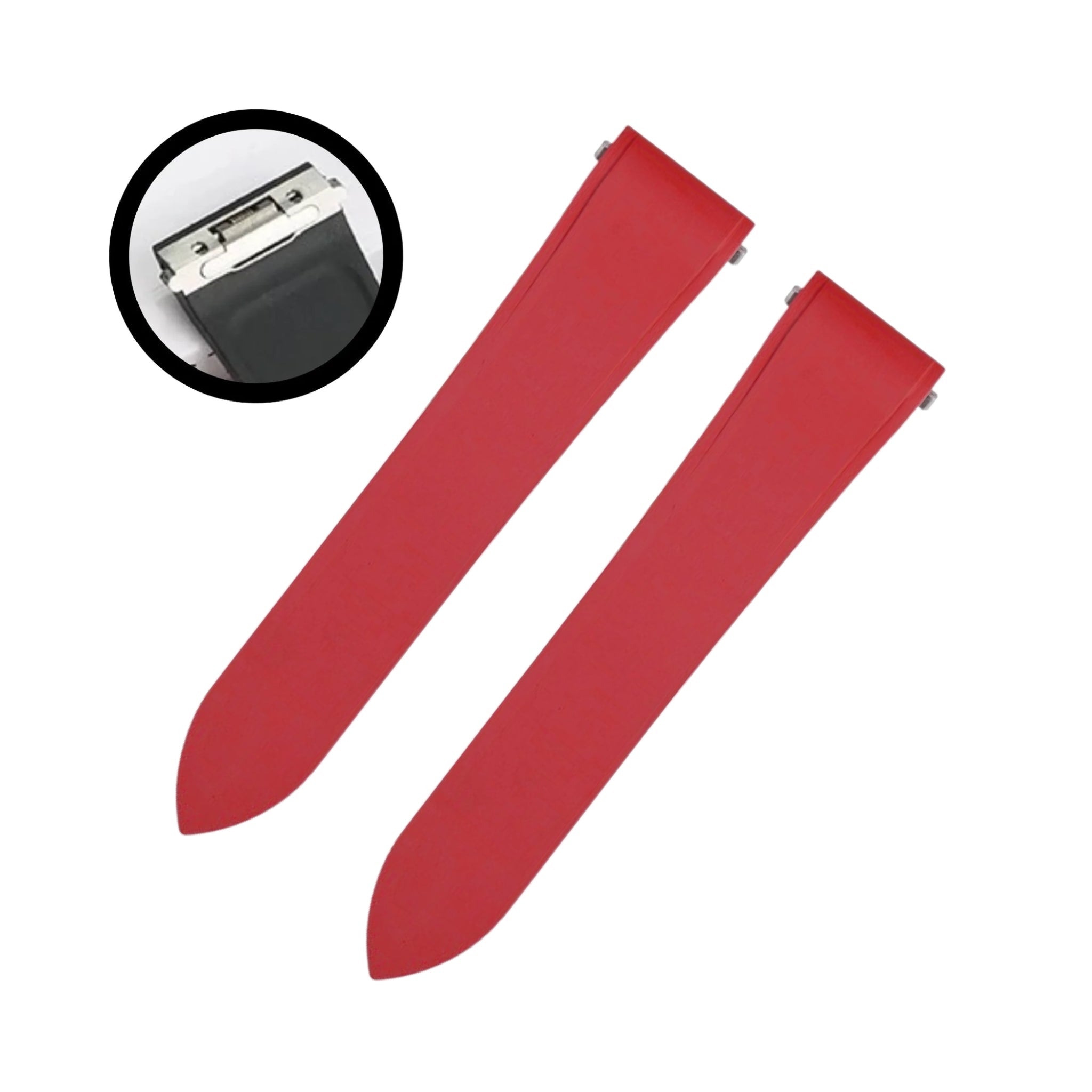 Rubber Strap - For Santos de Cartier Medium/Large - Red - Quick Switch/Release - Helvetus