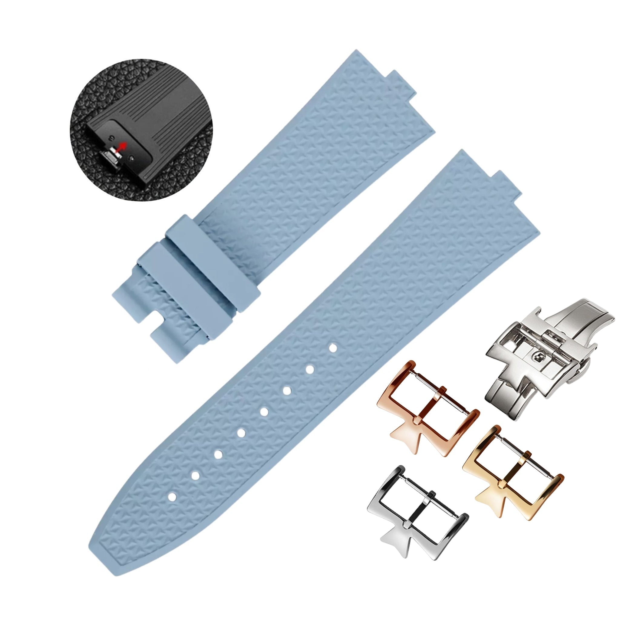 Rubber Strap - For Vacheron Constantin Overseas - Light Blue - Helvetus