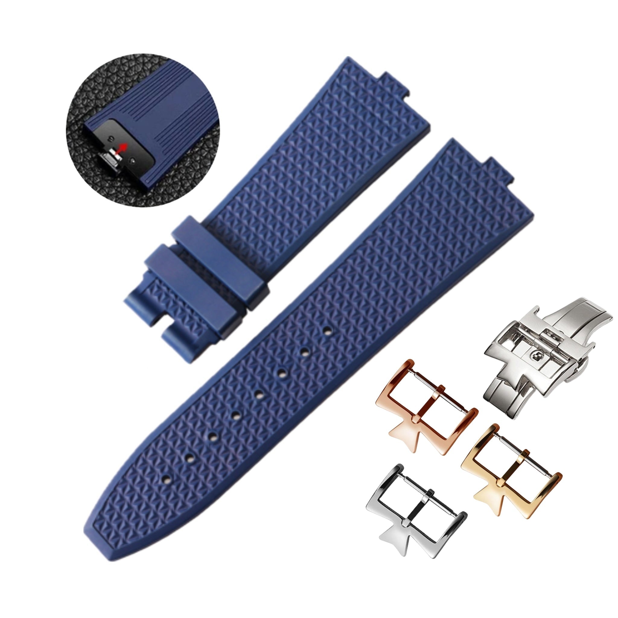 Rubber Strap - For Vacheron Constantin Overseas - Navy Blue - Helvetus