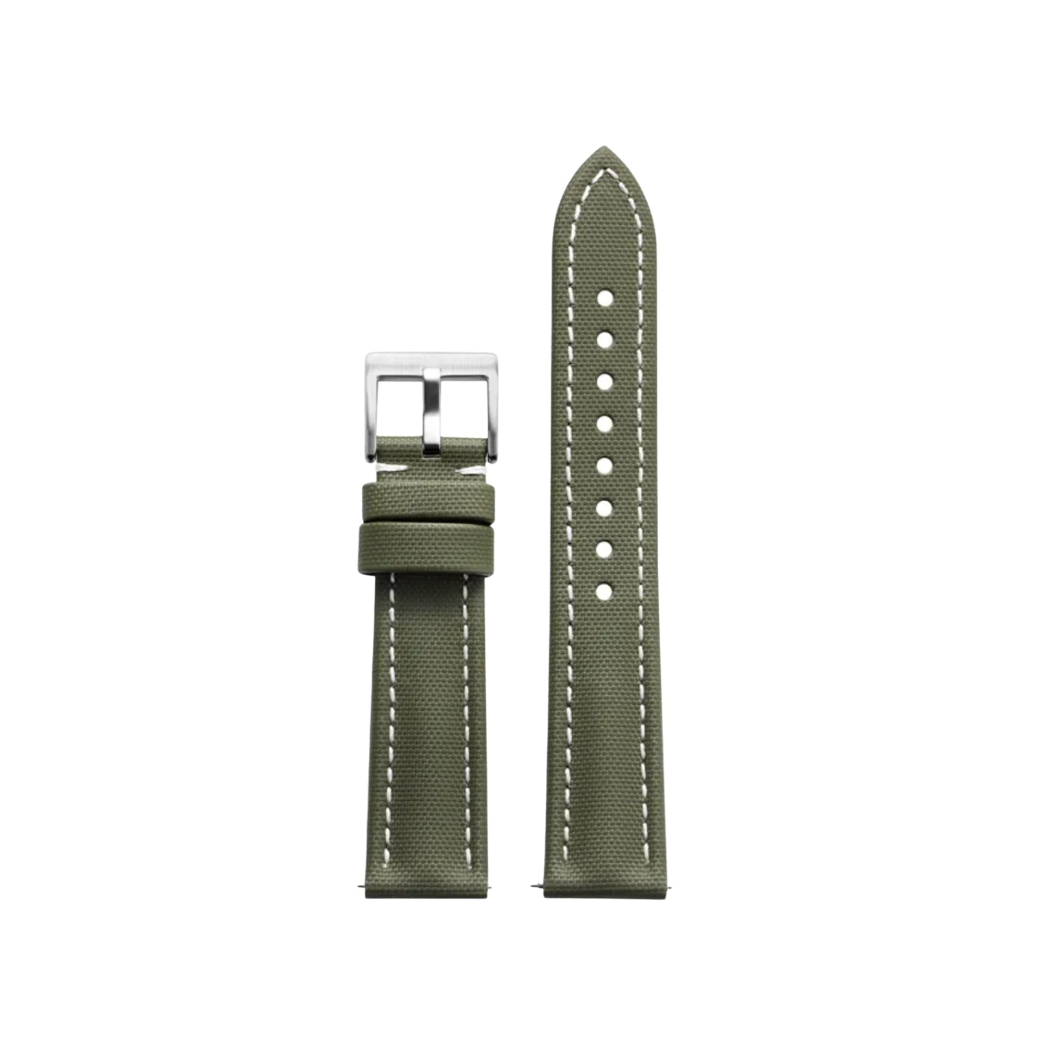 Sailcloth FKM Rubber Watch Strap – Green/White – MarinerTex™ by Helvetus® - Helvetus