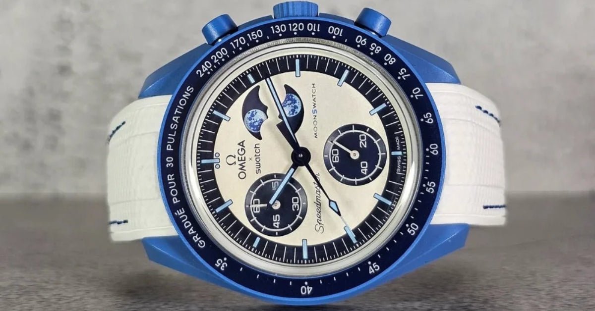 Omega X Swatch MoonSwatch Mission to EarthPhase Moonshine Gold Strap Guide – Best Rubber Straps & Fit - Helvetus
