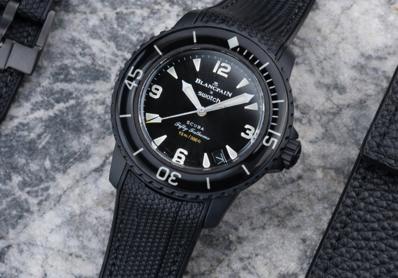 Strap for Blancpain X Swatch in Yellow/Black - Helvetus® Switzerland