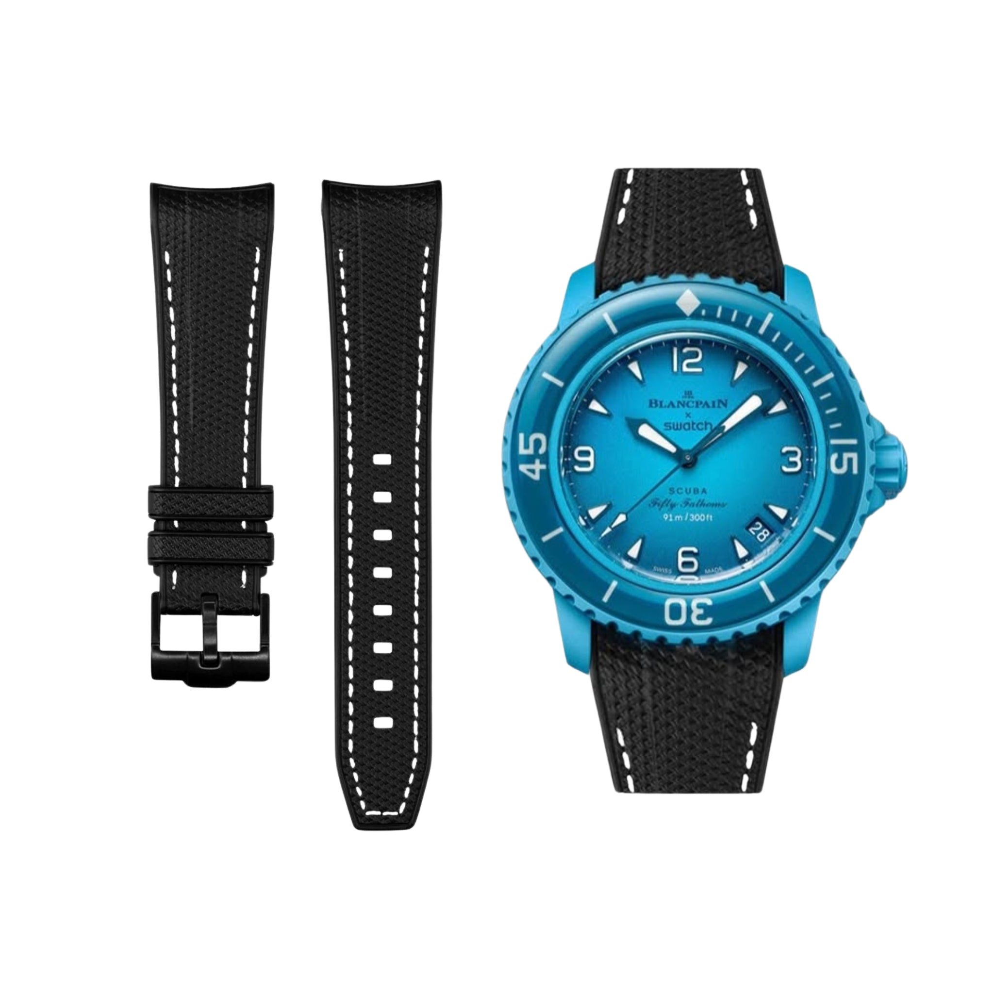 blue lagoon swatch blancpain strap