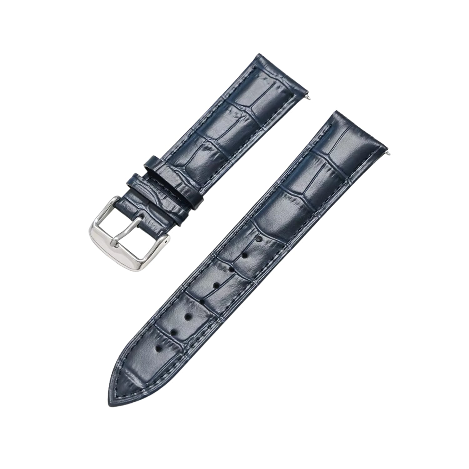 Dark Blue Alligator Leather Watch Strap – Handcrafted Replacement Band – Helvetus®