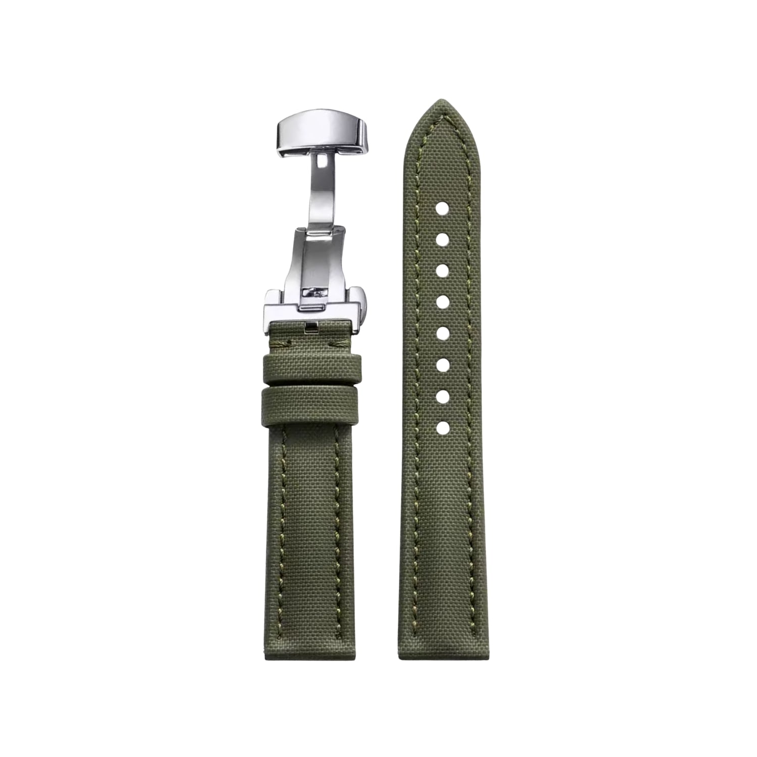 Sailcloth FKM Rubber Watch Strap – Green – MarinerTex™ by Helvetus®