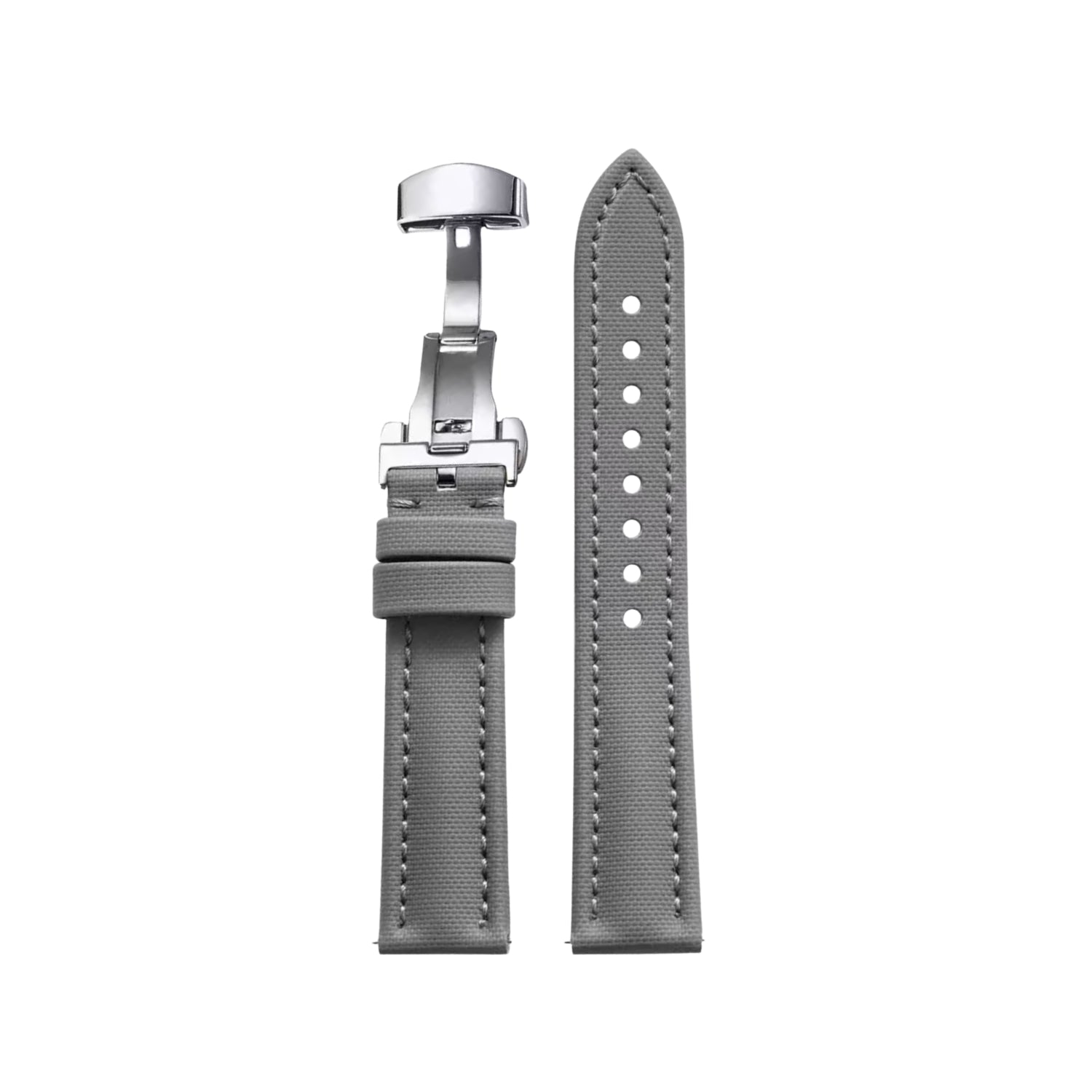 Sailcloth FKM Rubber Watch Strap – Grey – MarinerTex™ by Helvetus®