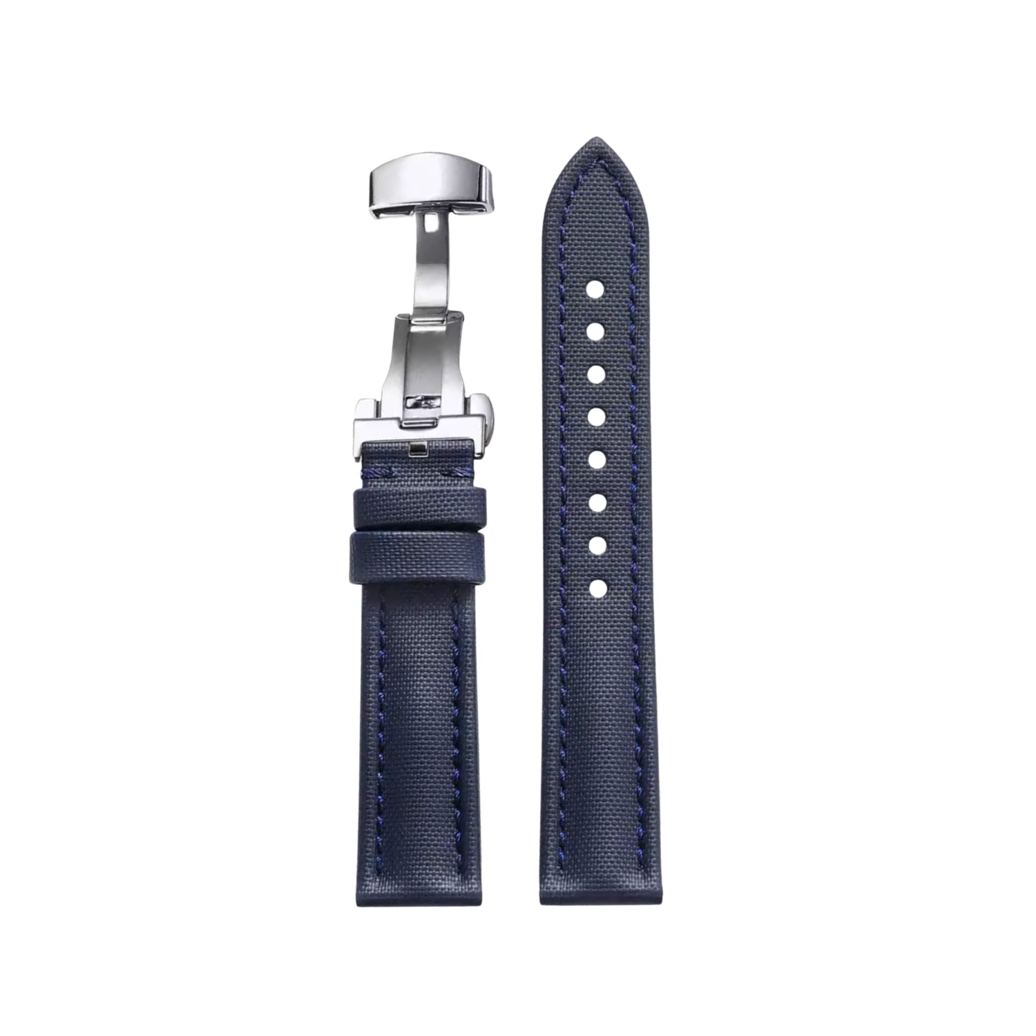 Sailcloth FKM Rubber Watch Strap – Navy Blue – MarinerTex™ by Helvetus®
