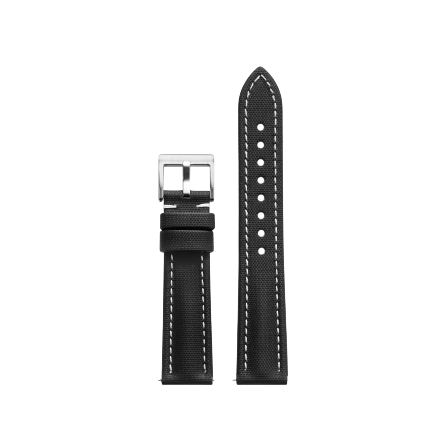 Sailcloth FKM Rubber Watch Strap – Black/White – MarinerTex™ by Helvetus®
