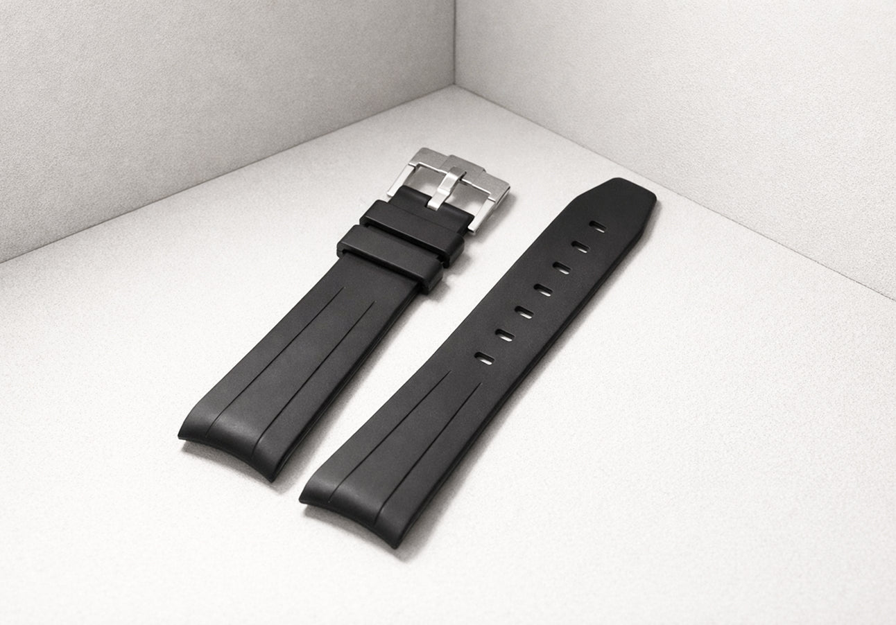 【メル11883③】 Strap for Zenith Chronomaster in Black/Green - Helvetus® Switzerland