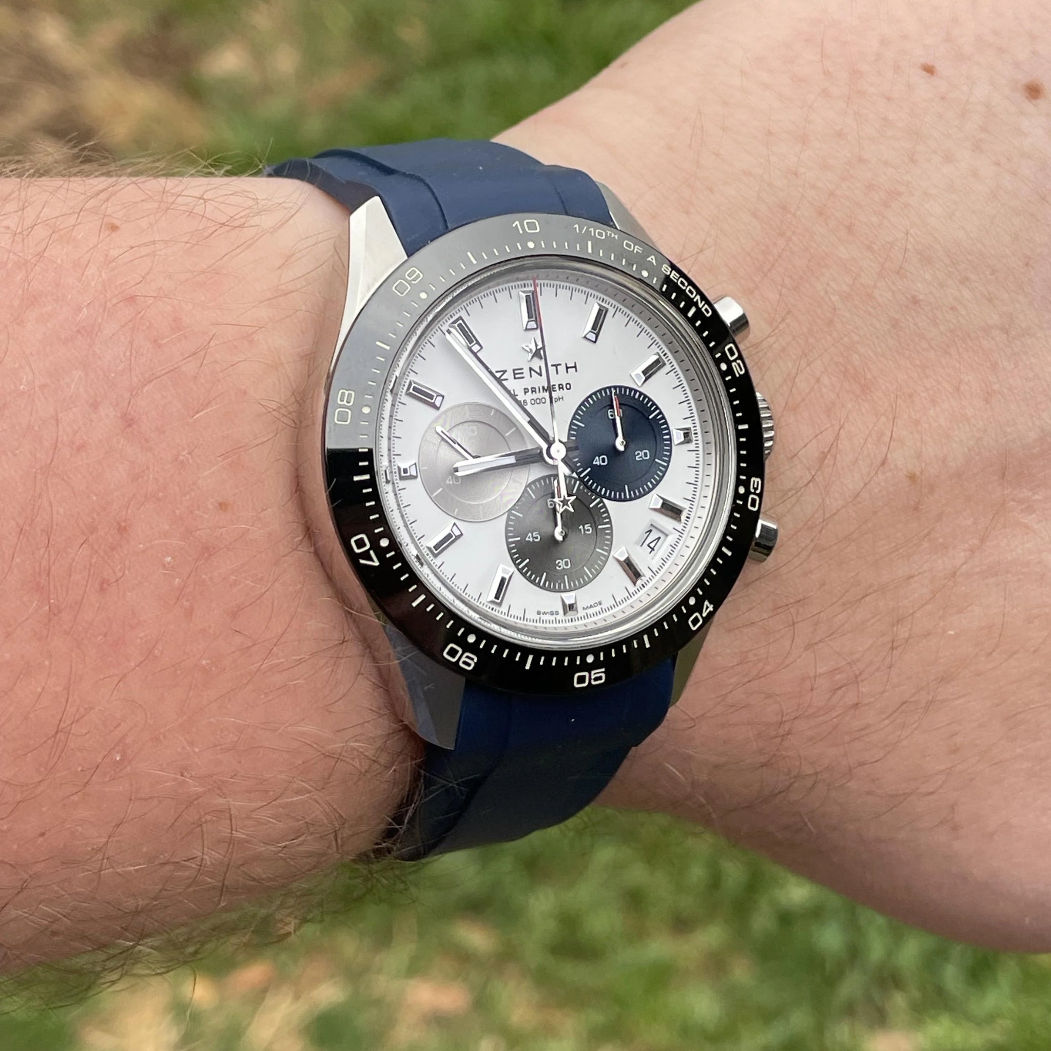 Rubber Strap - For all Zenith Chronomaster Models - Navy Blue