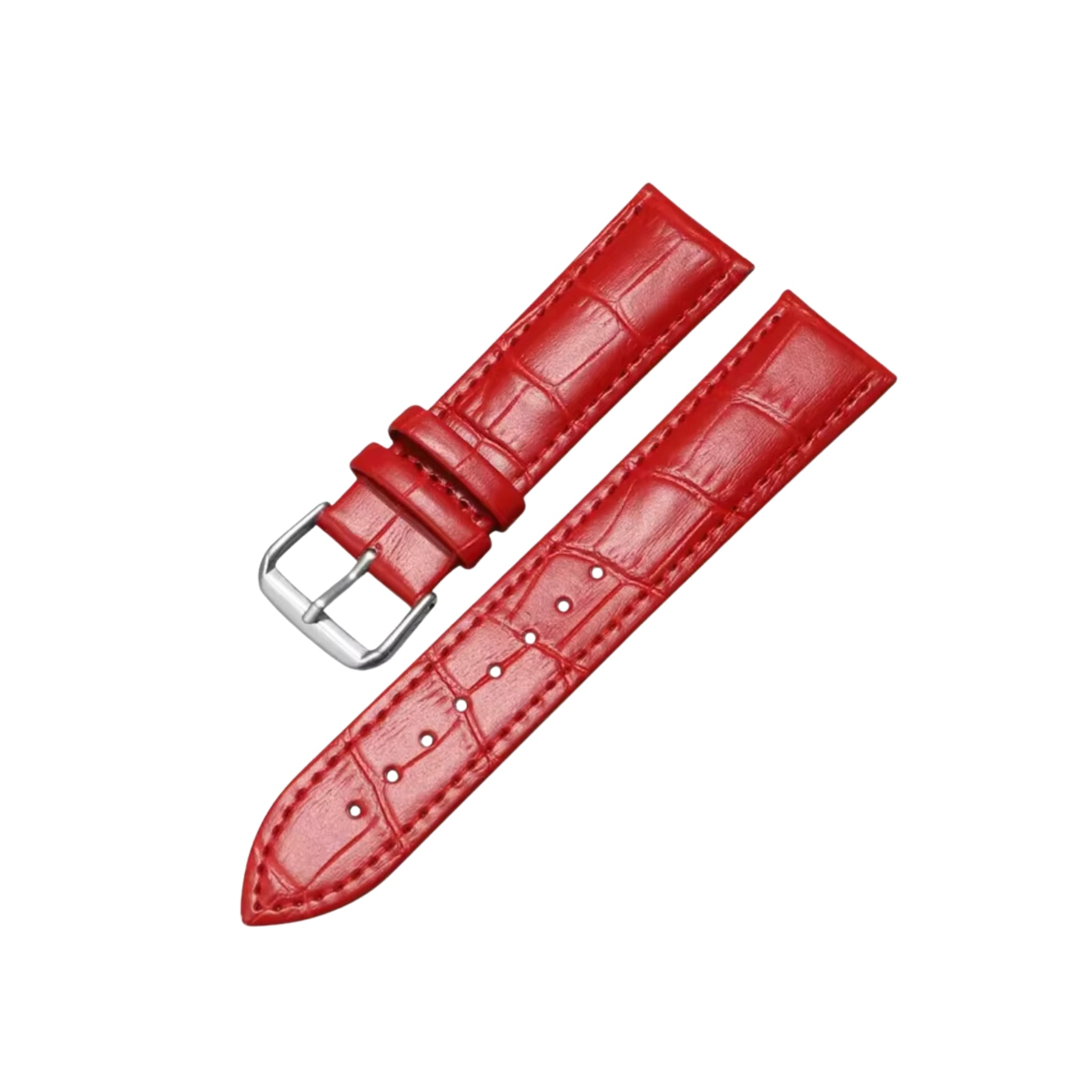 Alligator Leather Strap - Red - Alligator Pattern - Helvetus