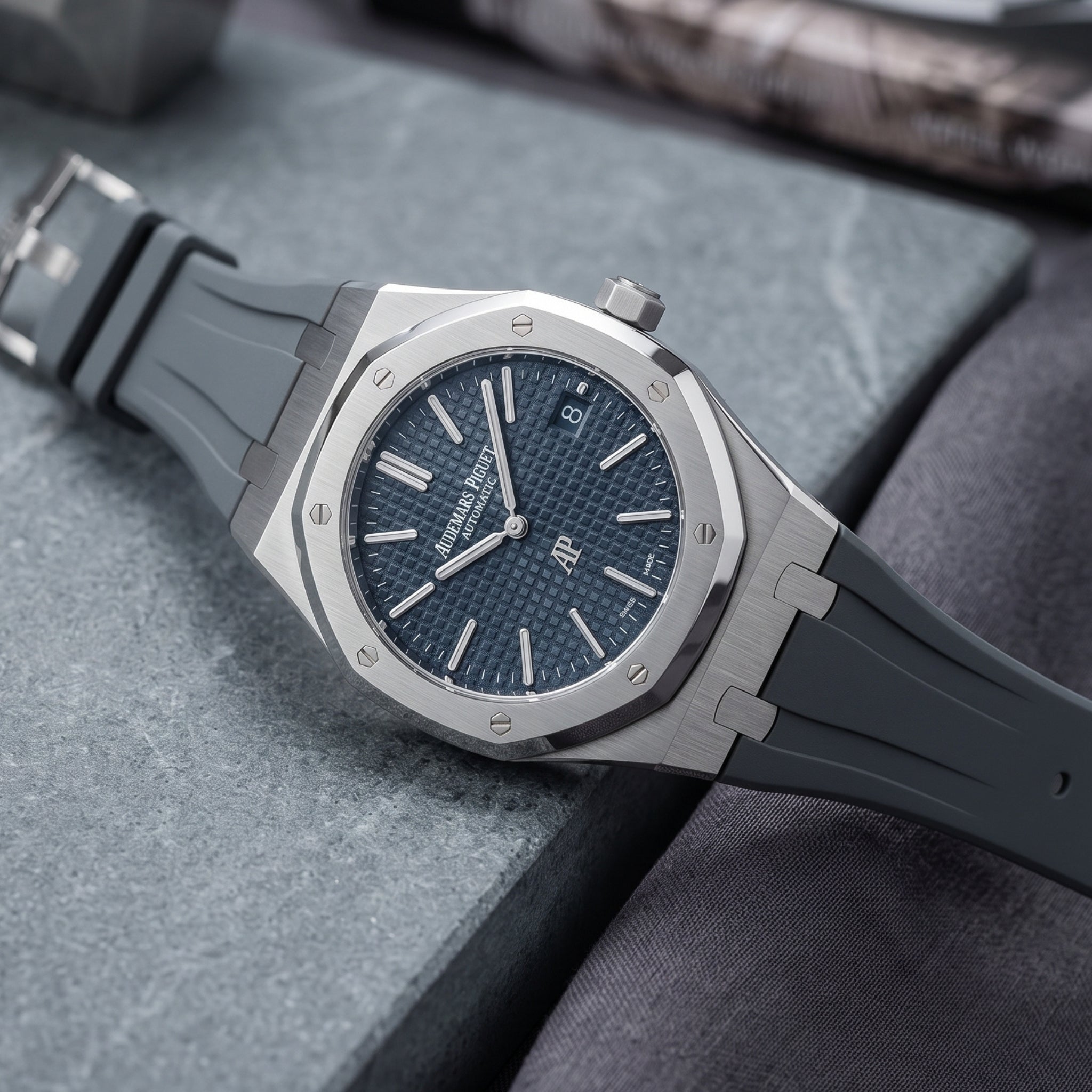 Correa de caucho - Para todos los Audemars Piguet Royal Oak de 39 mm - Gris
