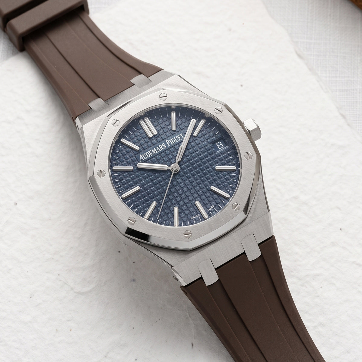 Correa de caucho - Para todos los Audemars Piguet Royal Oak de 41 mm - Marrón