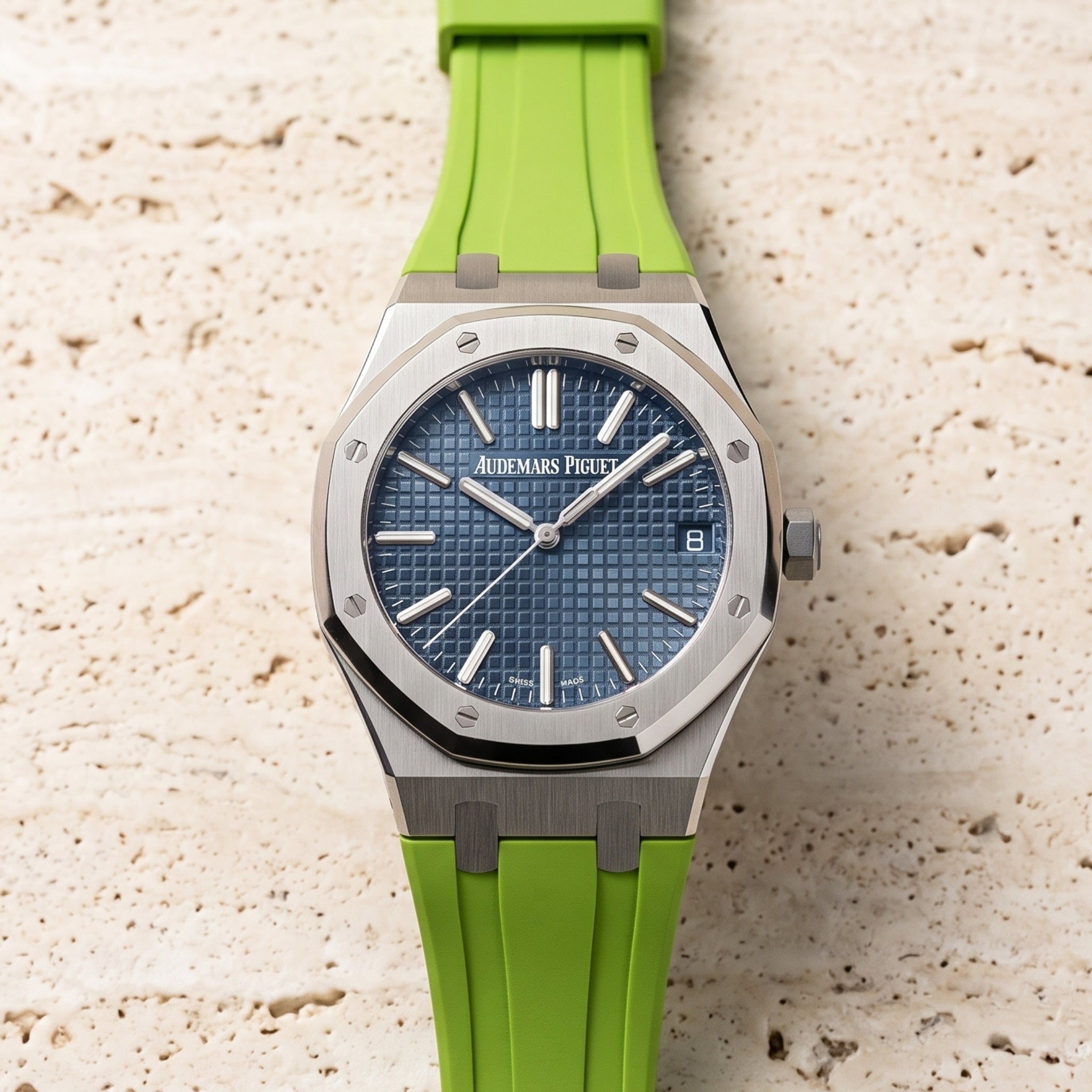 Correa de caucho - Para todos los Audemars Piguet Royal Oak de 41 mm - Verde lima