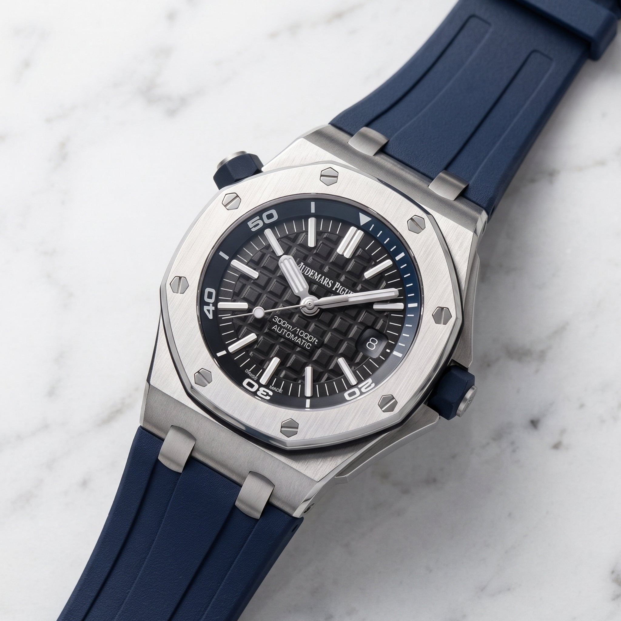 Correa de caucho - Para todos los Audemars Piguet Offshore Diver - Azul marino