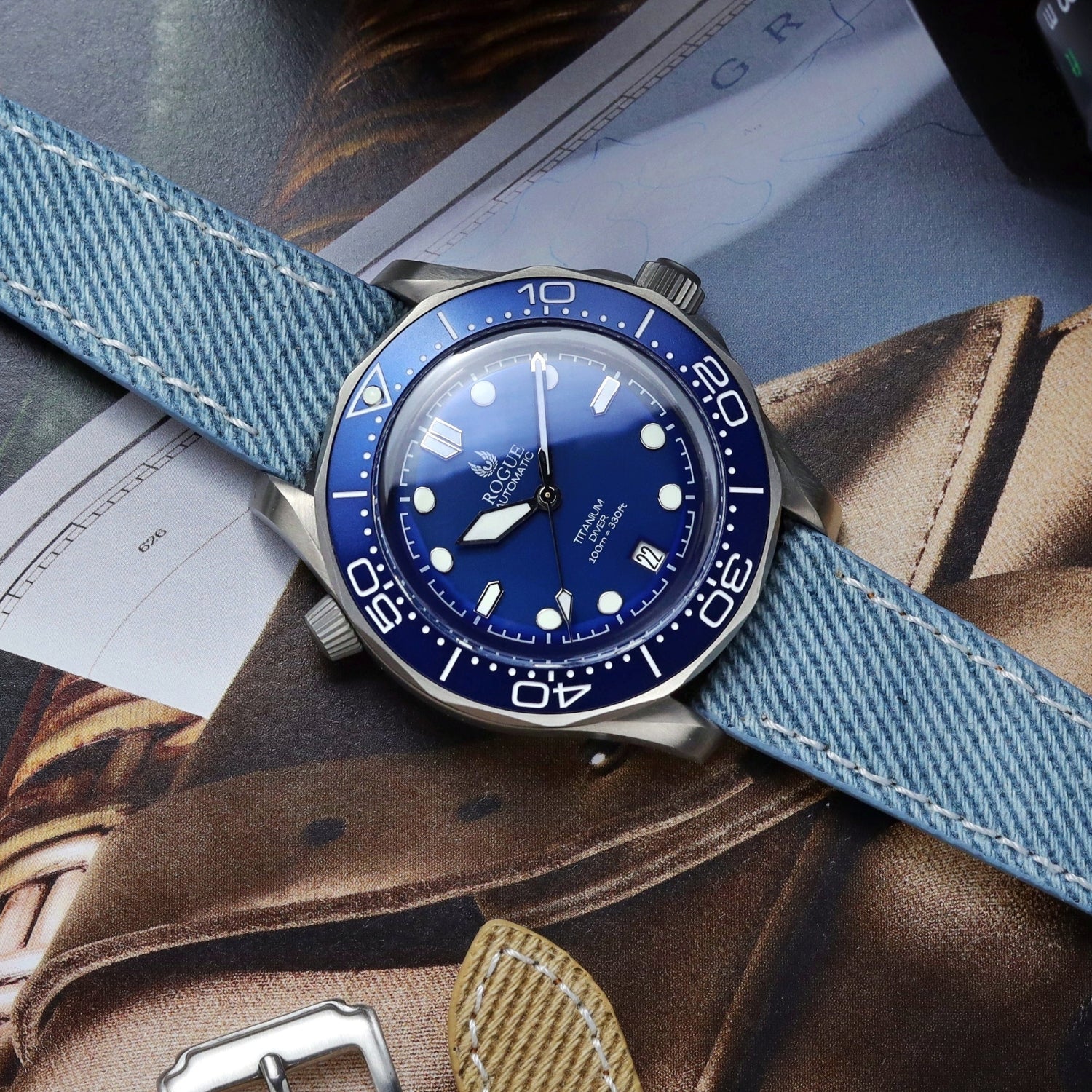 Blue Handmade Denim Watch Strap – DenimaTex™ by Helvetus®