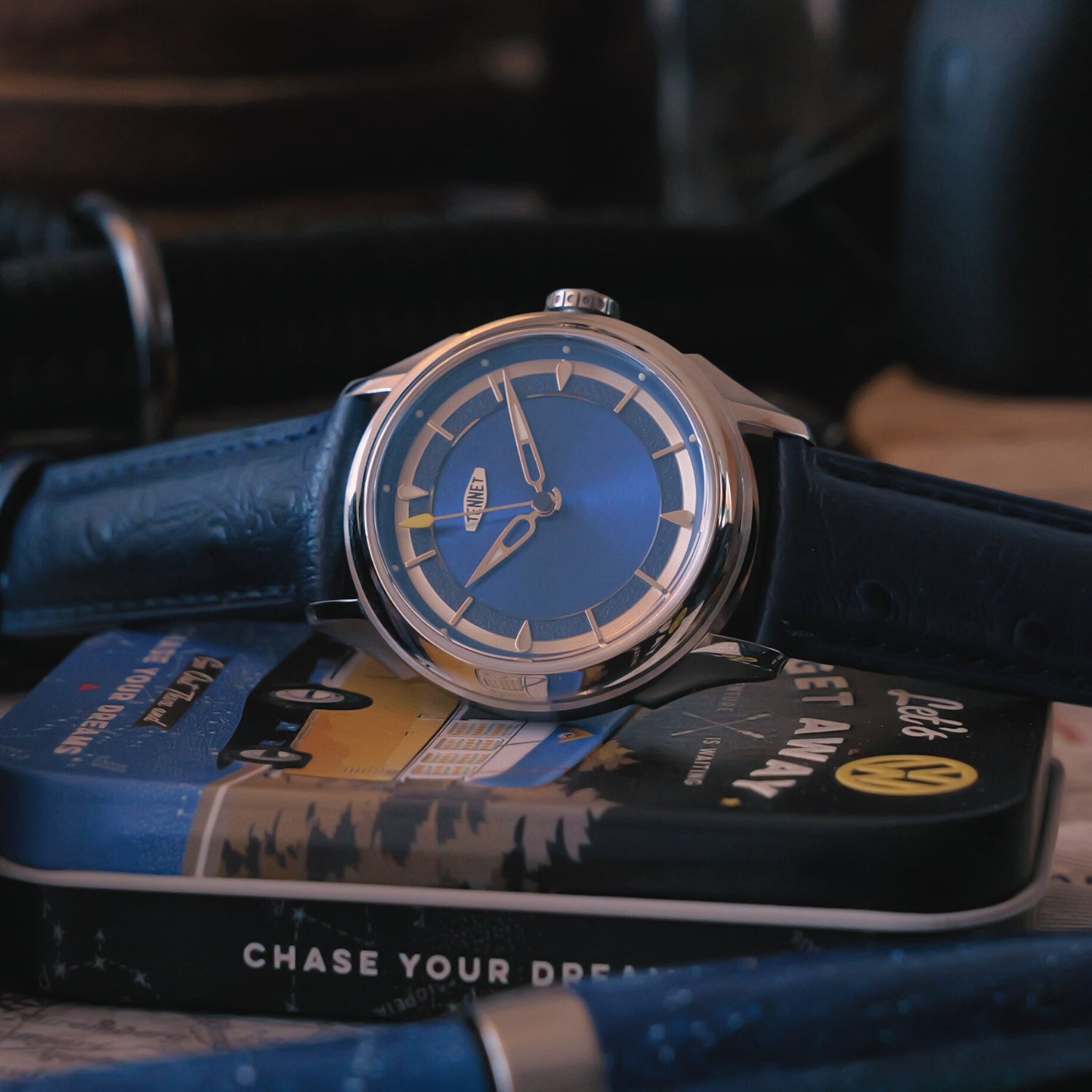 Blue Ostrich Leather Watch Strap – Handmade – Helvetus® - Helvetus