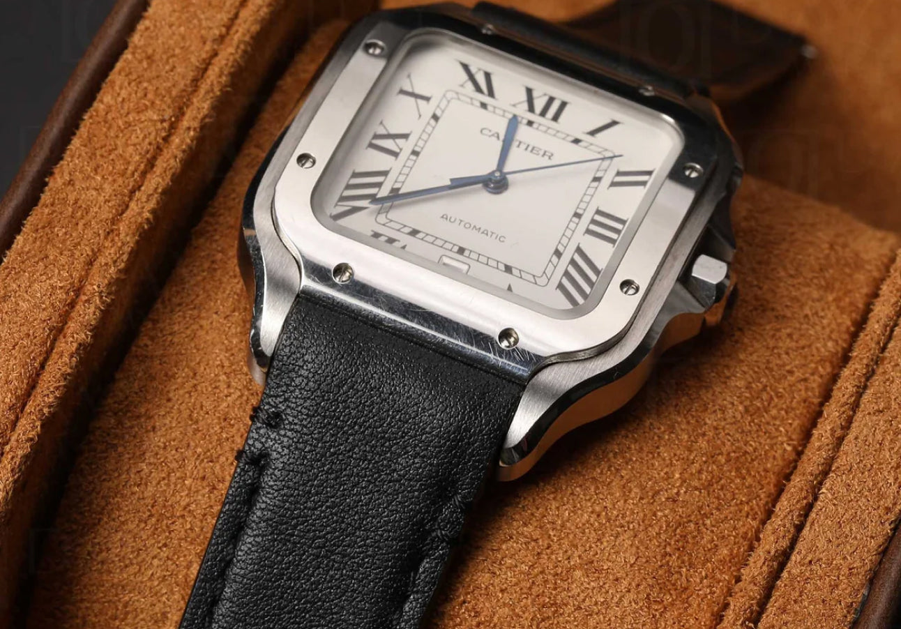Black Leather Strap for Cartier Roadster – Quick Release | Helvetus®