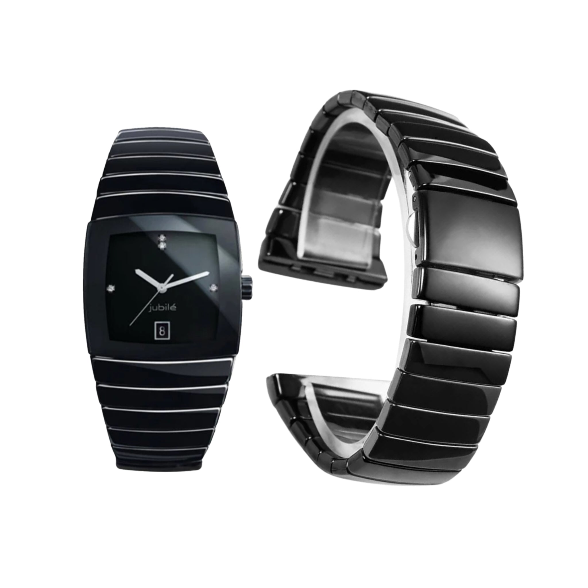 Ceramic Strap - For Rado Sintra Series - Black - Helvetus