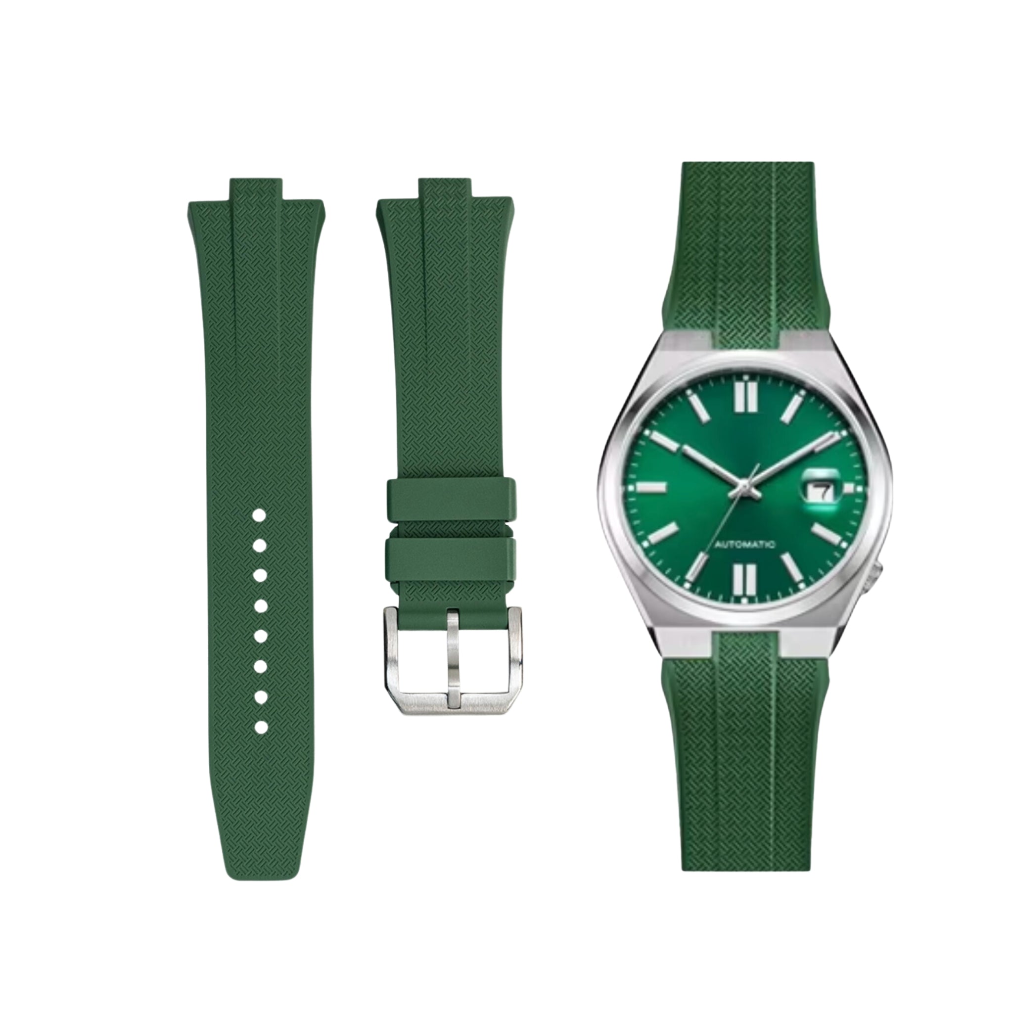 Citizen Tsuyosa Strap in Green FKM Rubber - Helvetus