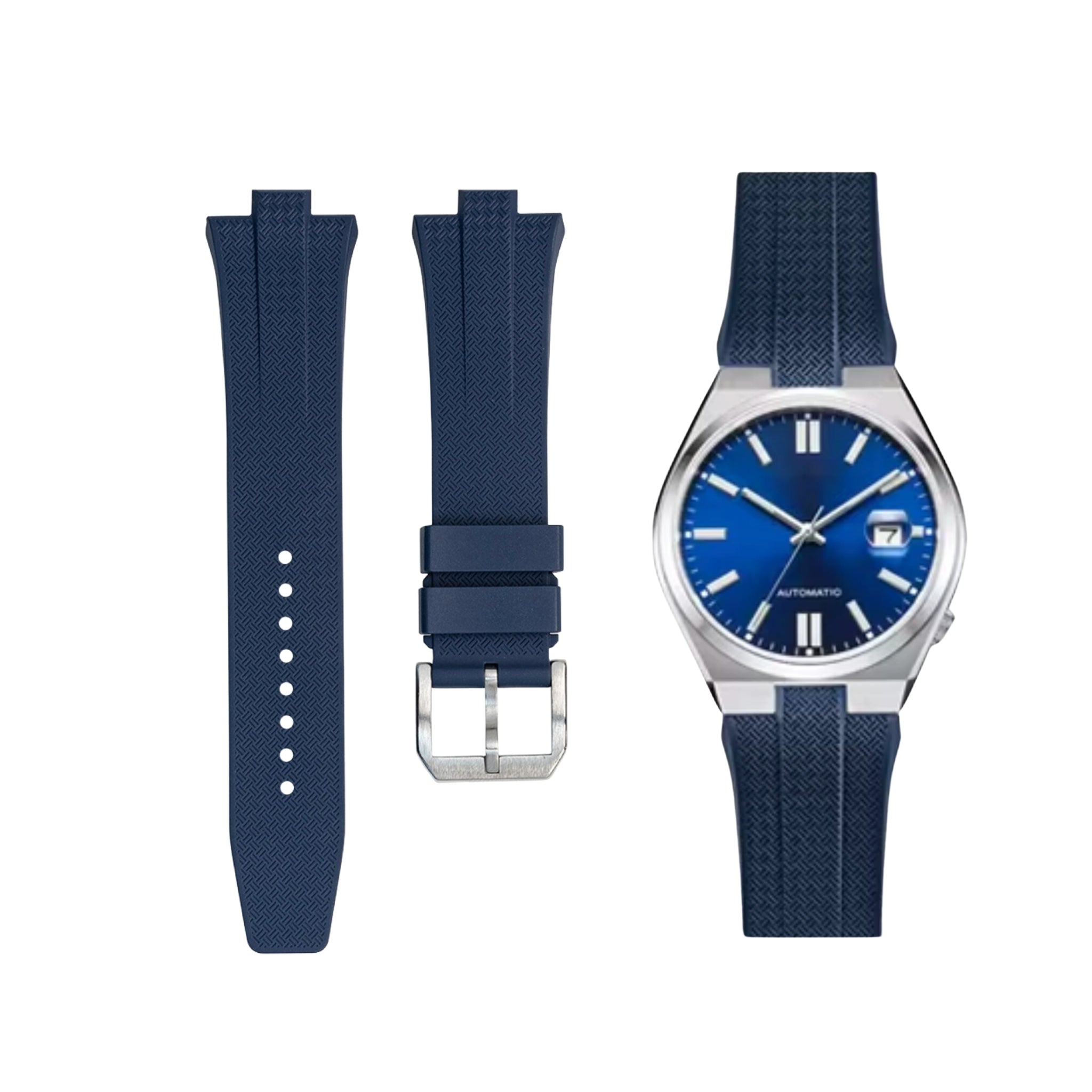 Citizen Tsuyosa Strap in Navy Blue FKM Rubber - Helvetus