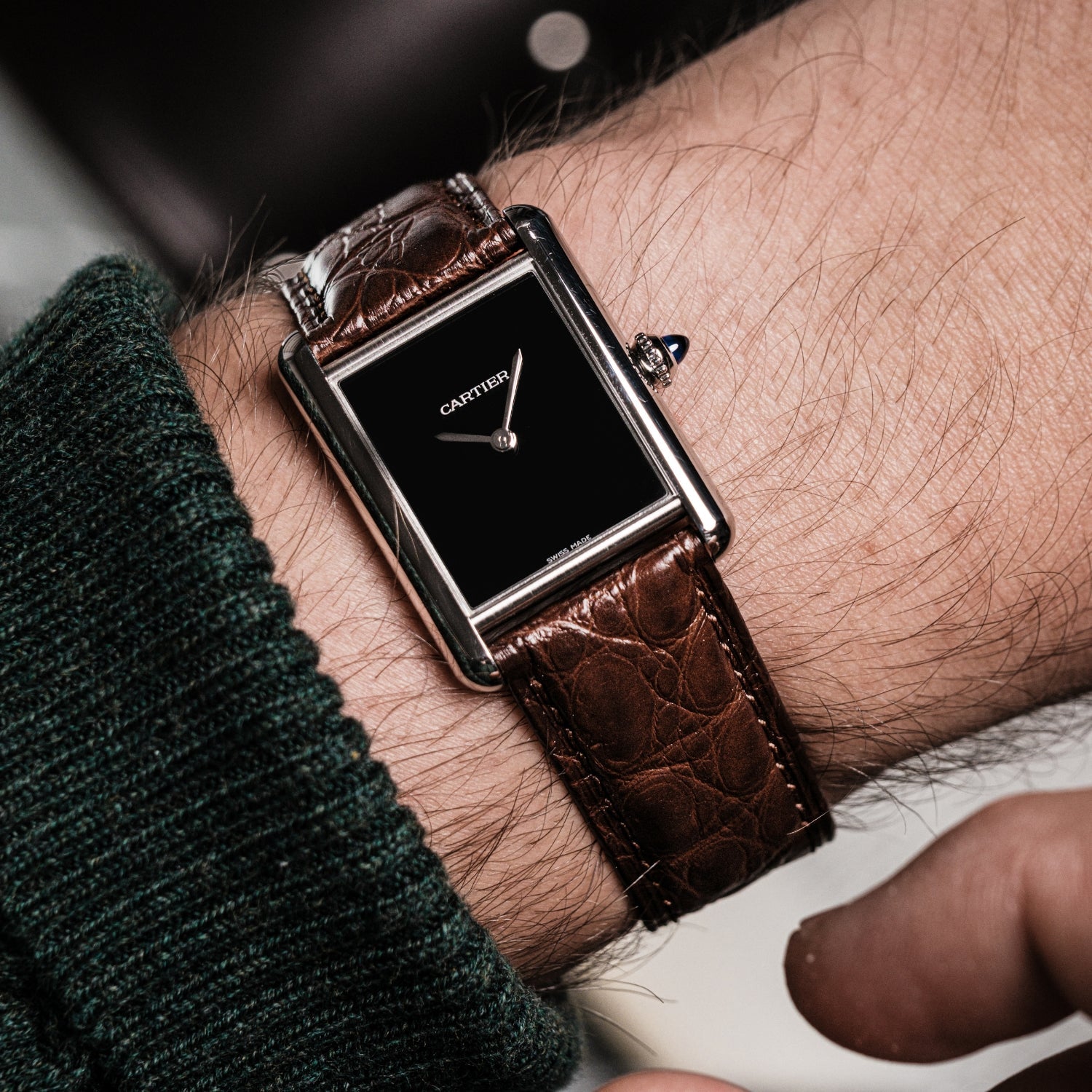 Strap for Cartier Tank in Brown Crocodile Leather - Helvetus