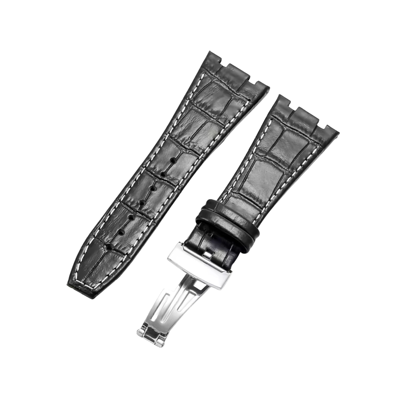 Crocodile Strap - For all Audemars Piguet Royal Oak 41mm - Black - Helvetus