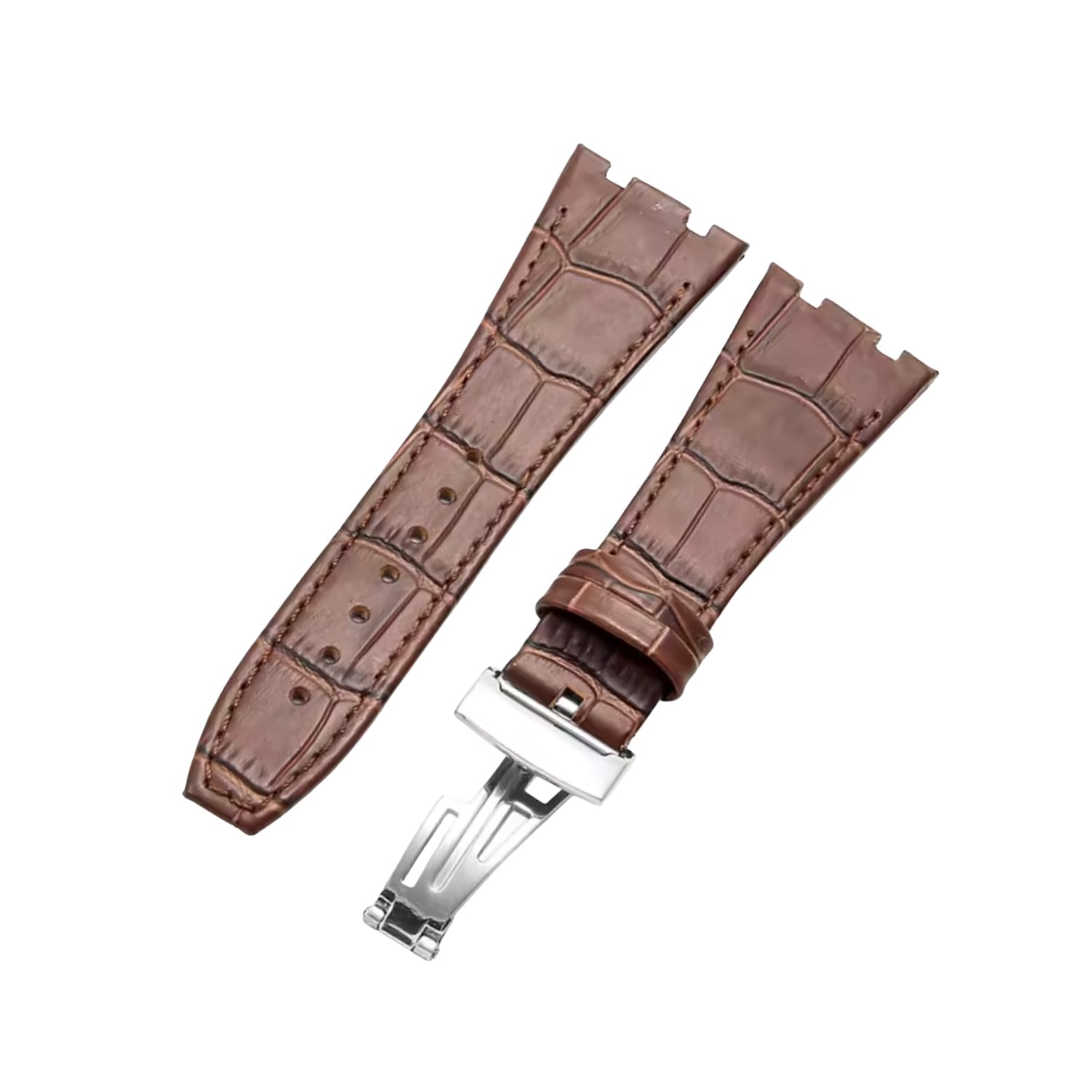 Brown Crocodile Leather Strap for Audemars Piguet Royal Oak 39mm