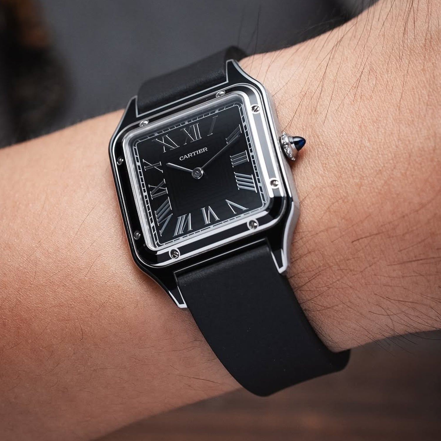 Black CTS Strap for Cartier Dumont - Helvetus® Switzerland